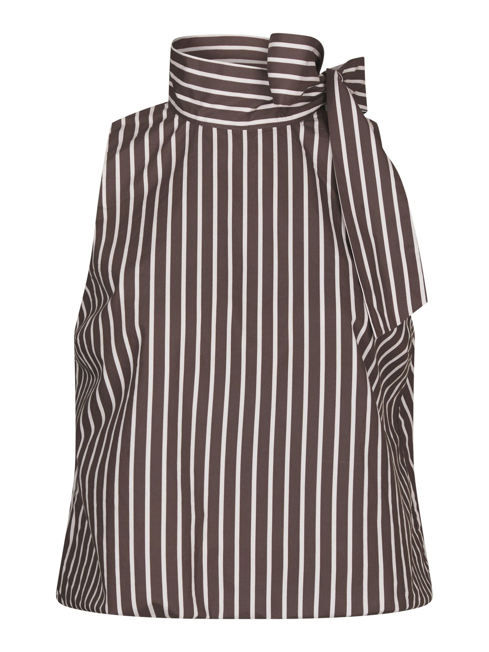 Veda Wide Stripe Top - Dark Brown