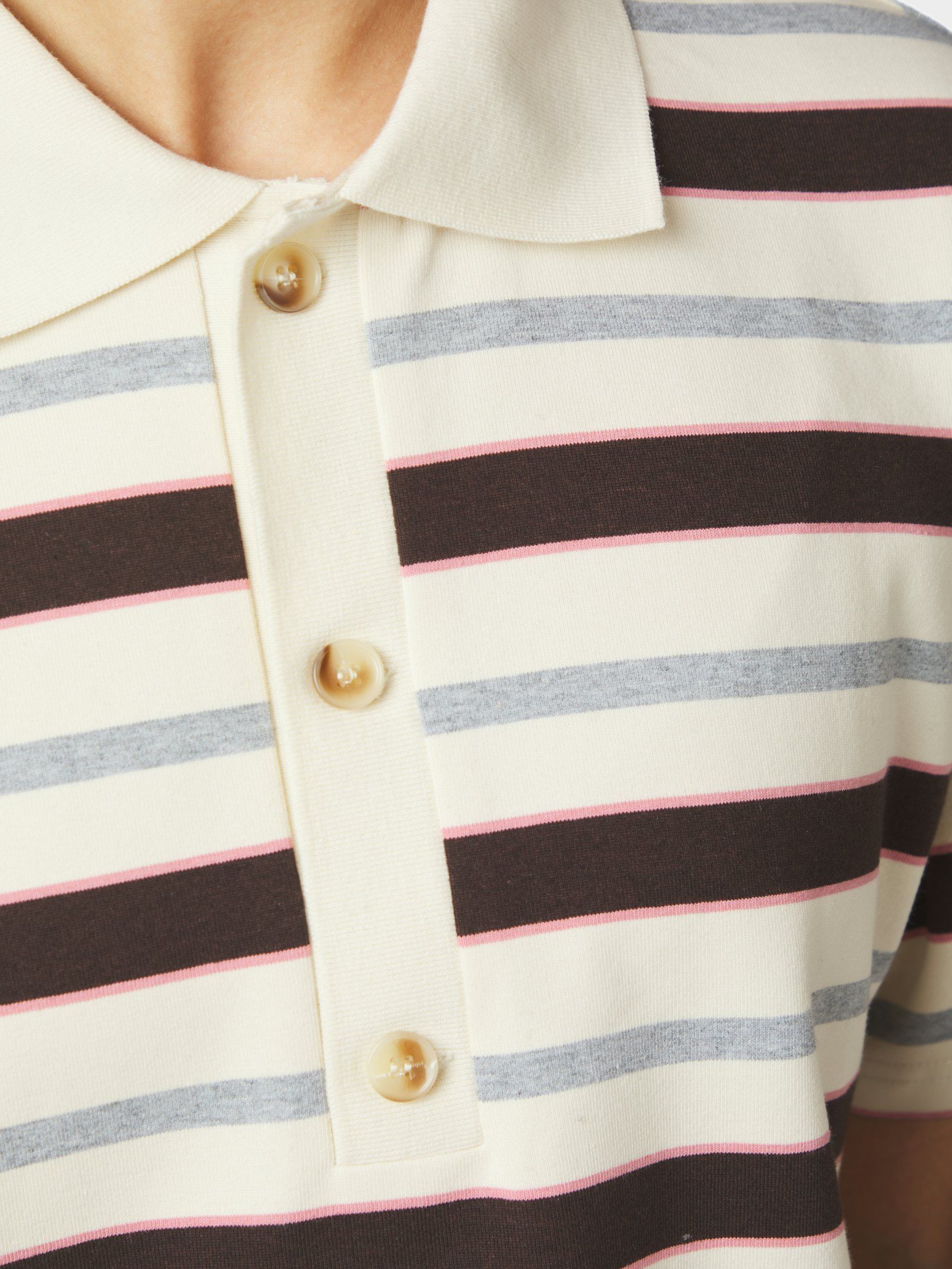 Vennera Triple Stripe Polo Tee - Grey