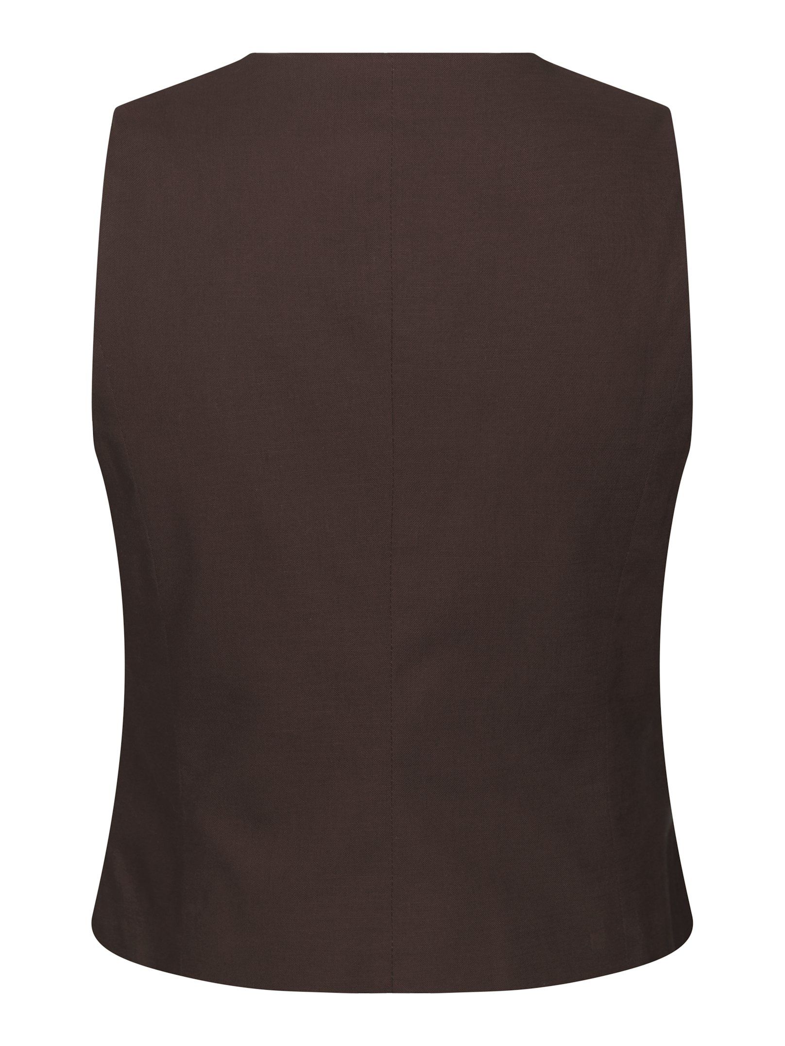 Yula Linen Waistcoat - Dark Brown