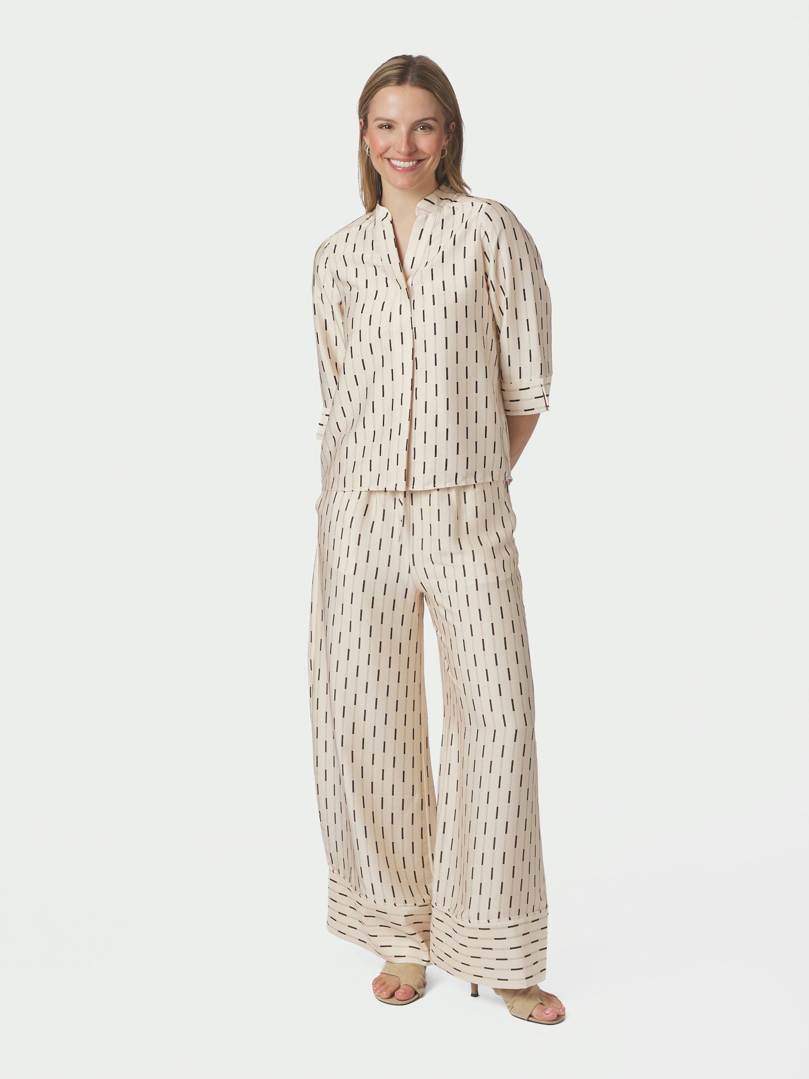 Sora Print Pants - Creme