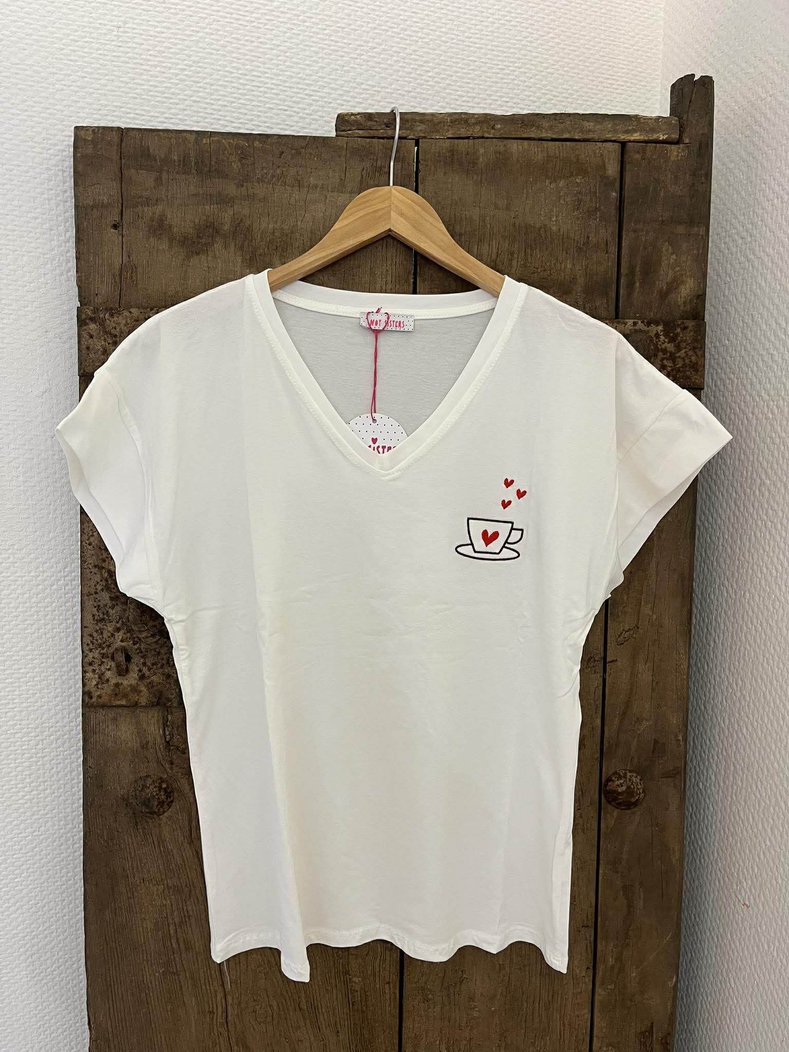 Coffee Love T-shirt - White Brown