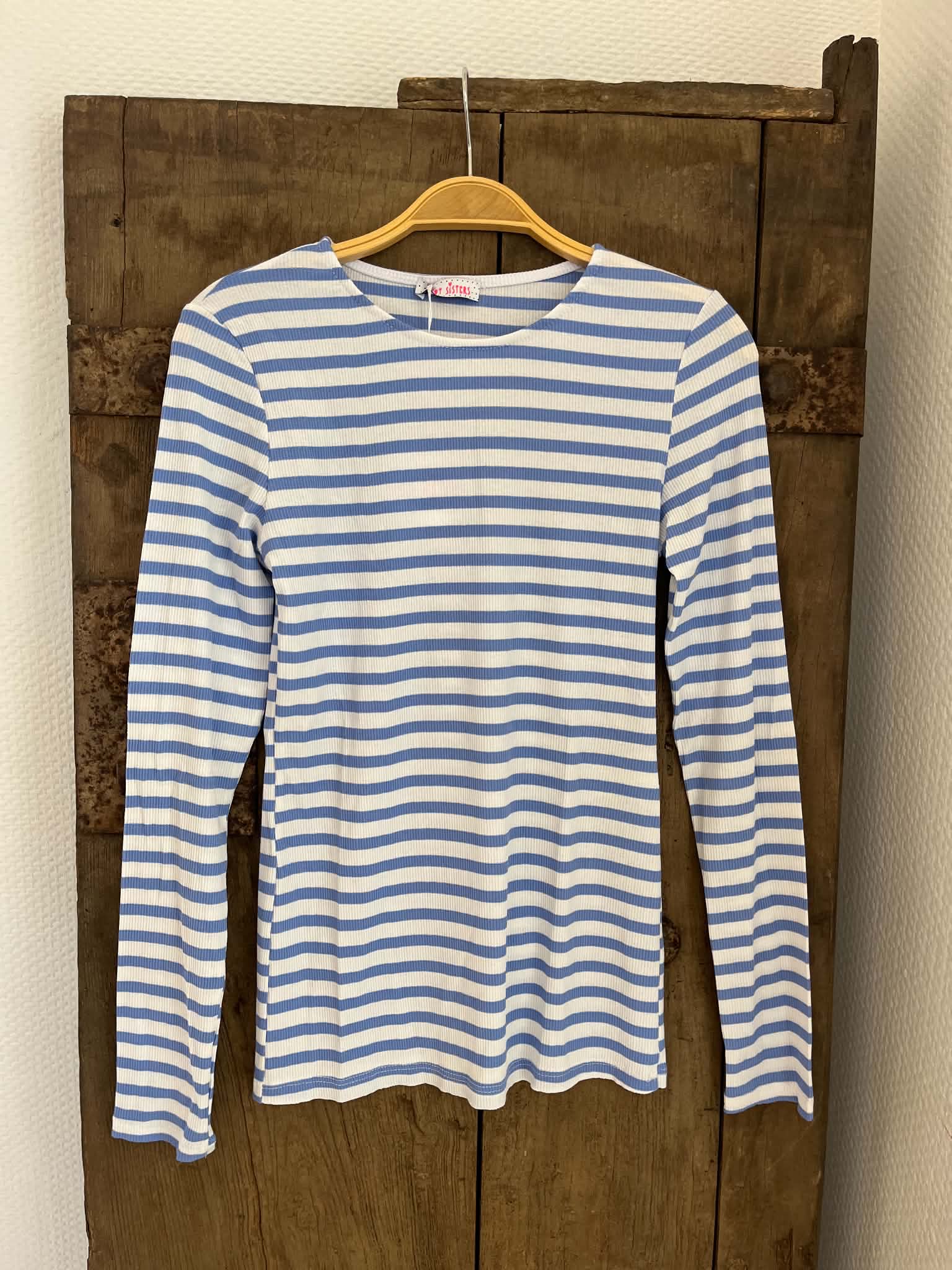 Everyday Stripes LS Blouse - Light Blue/White