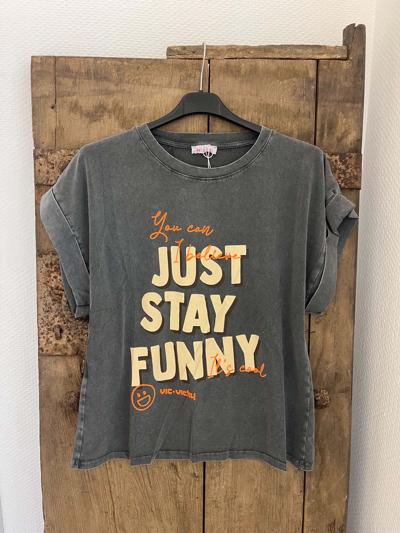 Funny Tee - Grey/Orange