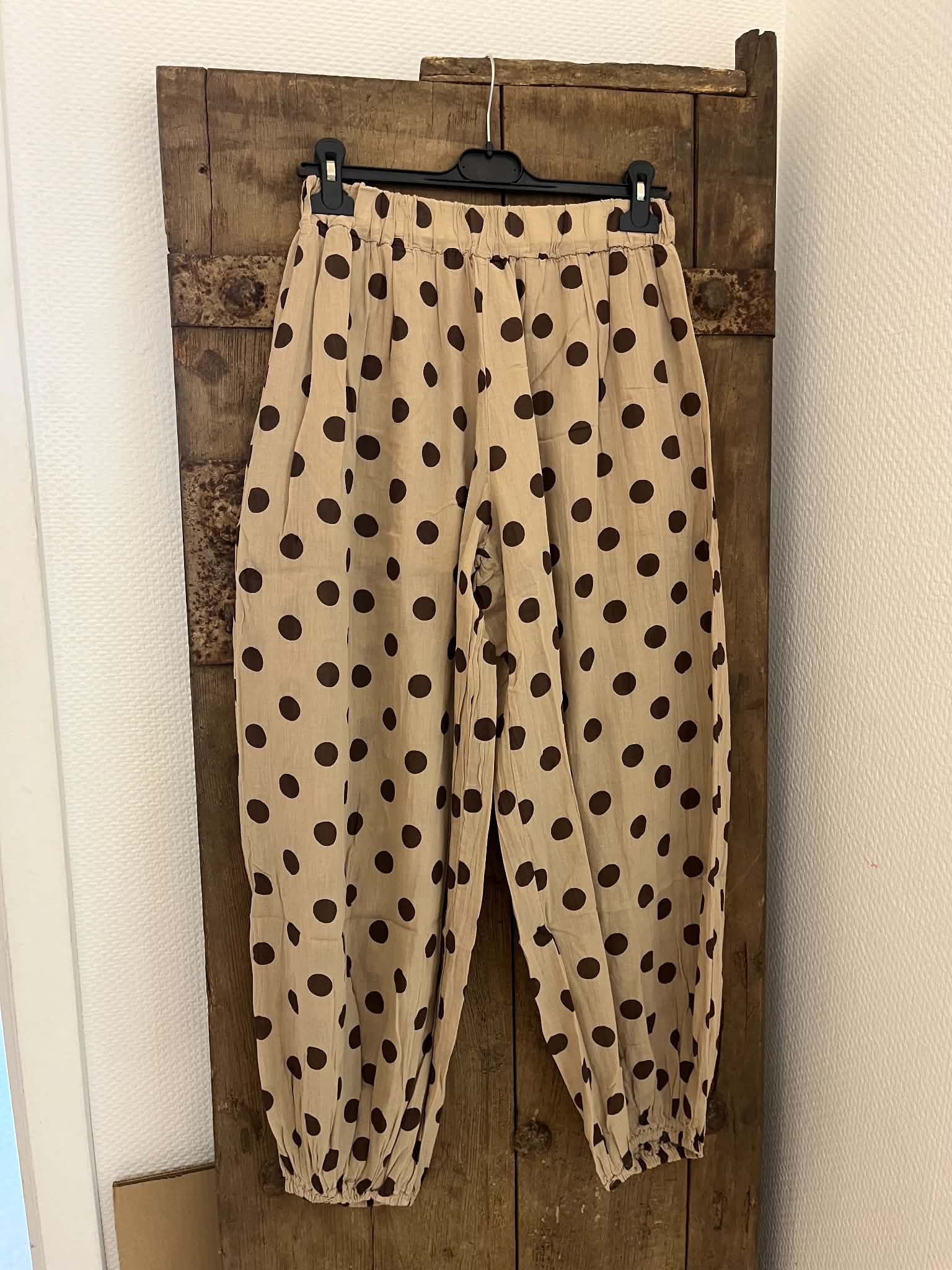 Polka Dot Pants - Beige/Brown