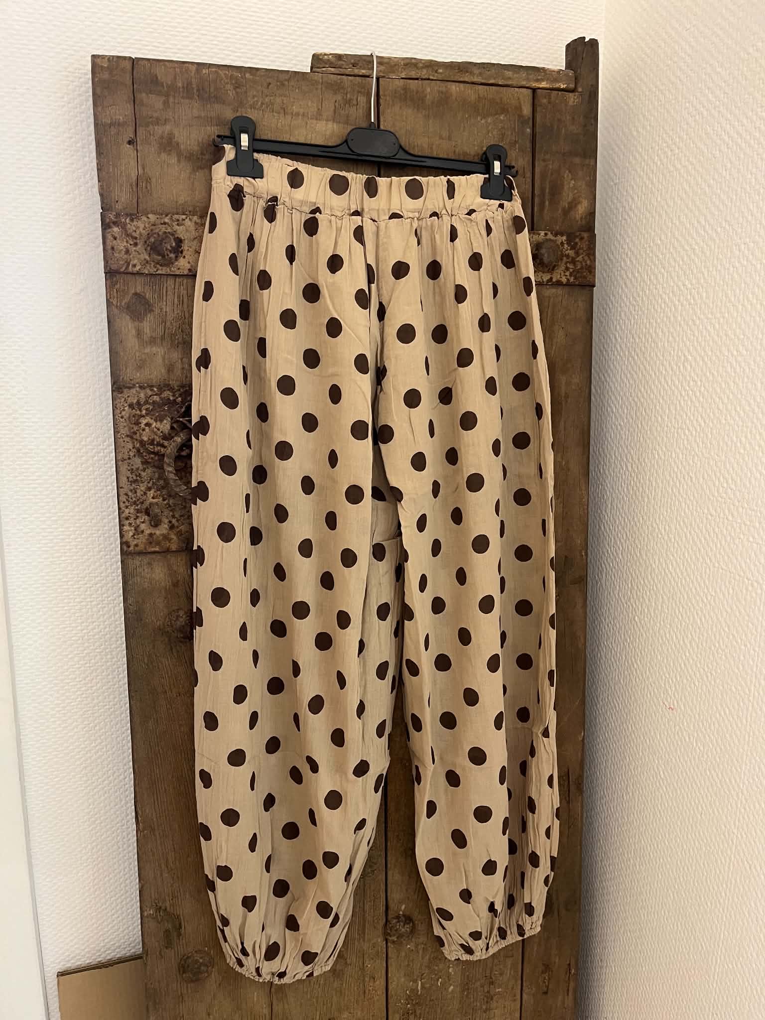 Polka Dot Pants - Beige/Brown