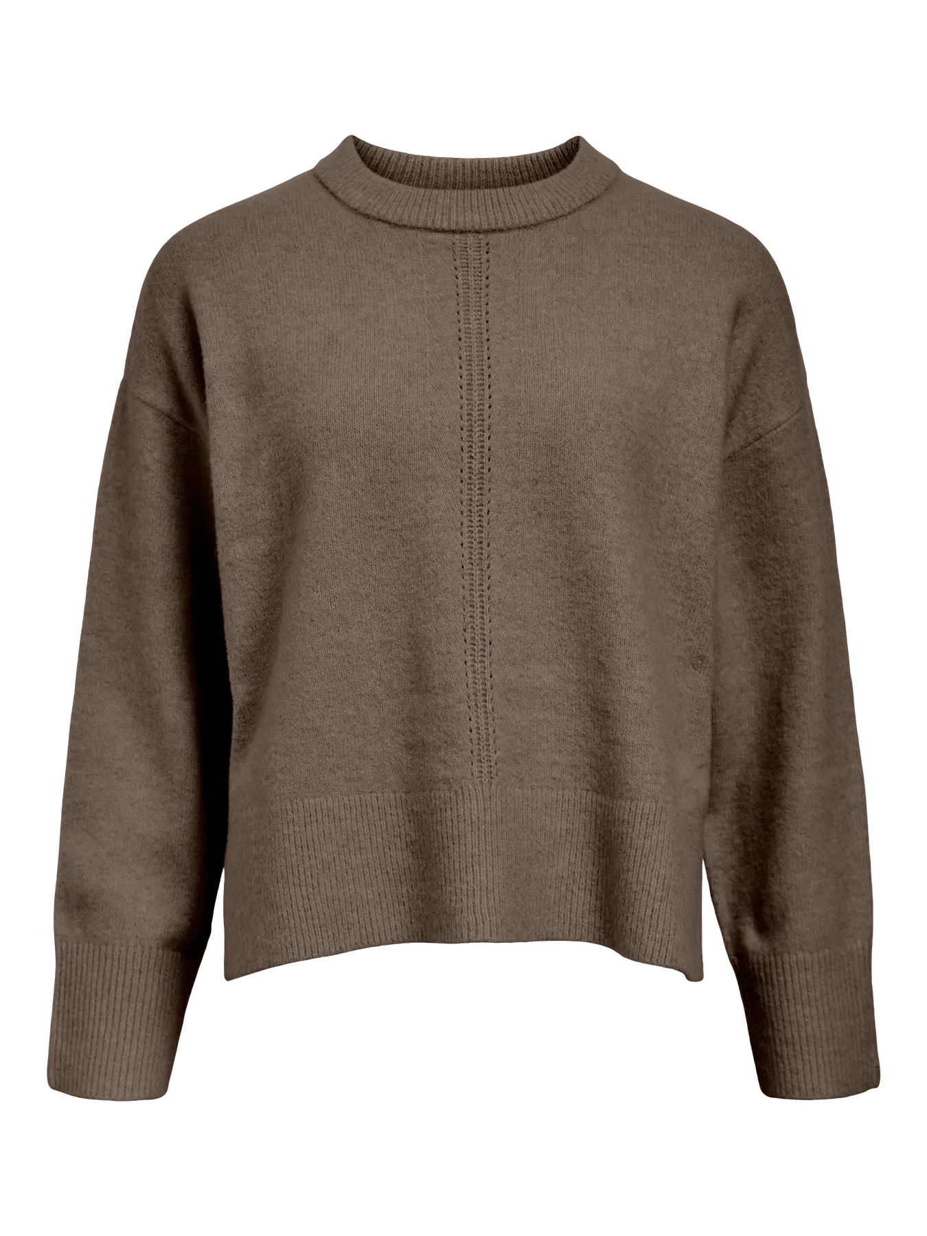 JUNO L/S LO O-NECK KNIT - Morel Melange