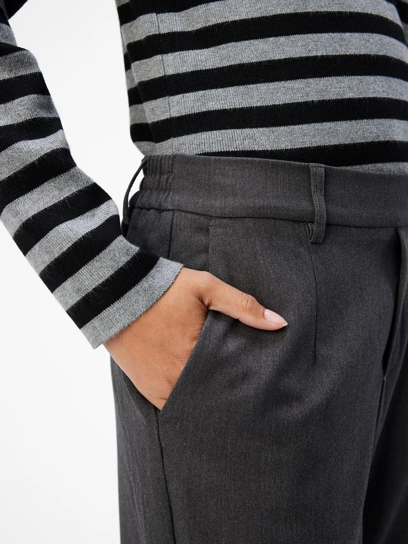 Lisa Slim Pant - Medium Grey Melange
