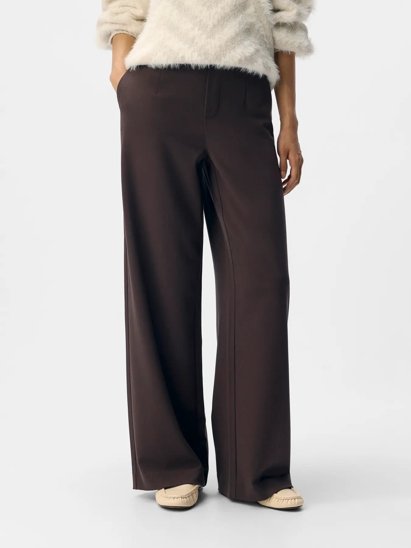 LISA WIDE PANT NOOS - Seal Brown