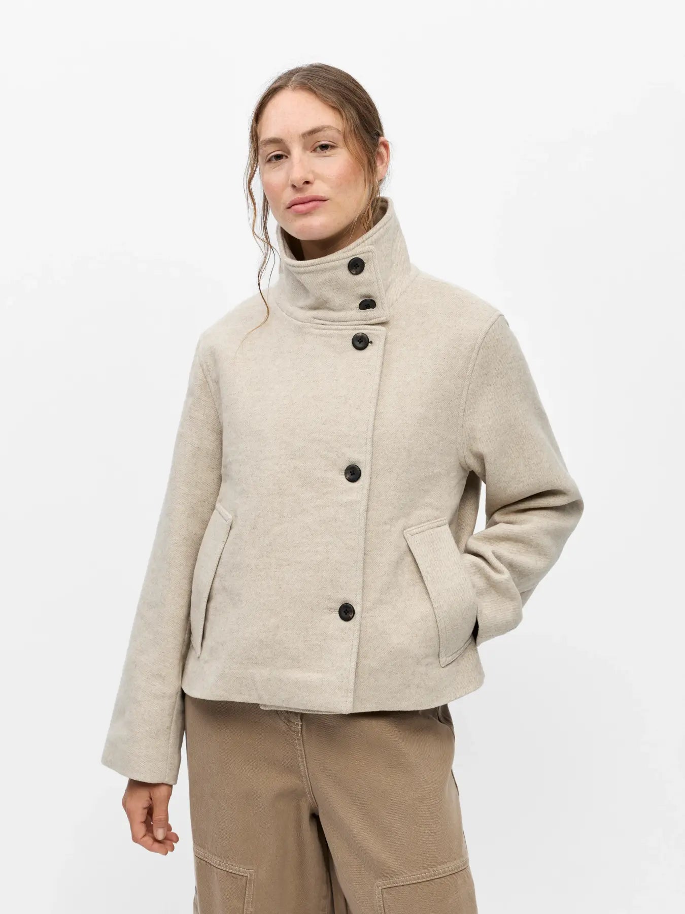 RIKI SHORT JACKET - Birch Melange