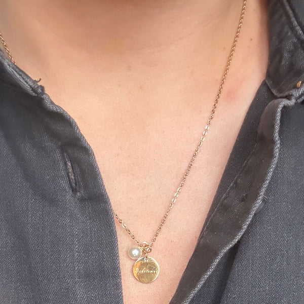 Pärlhalsband - FARMOR - 14 karats guldpläterad