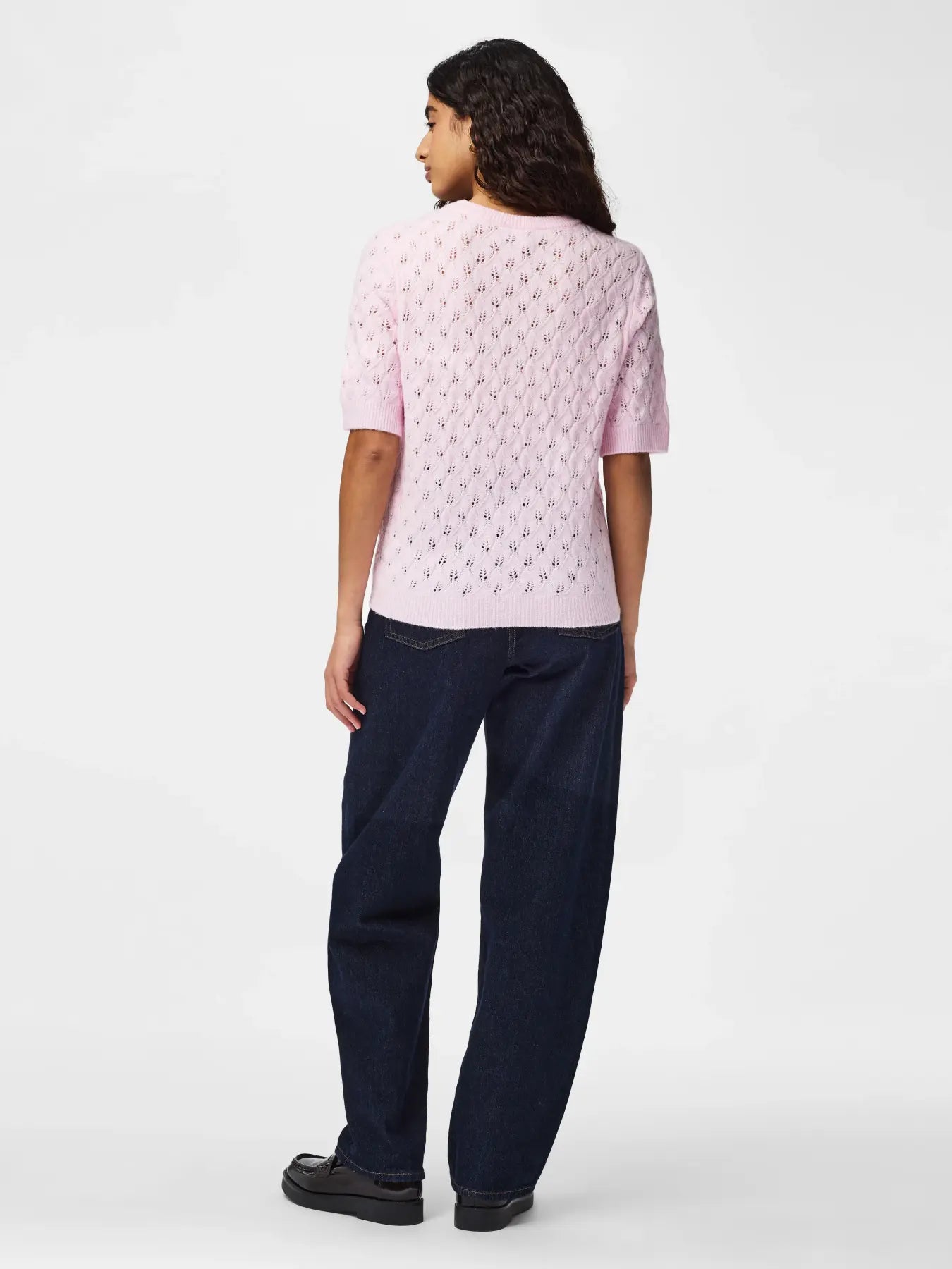 LELOU SS O-NECK KNIT - Roseate skednäbb MELANGE