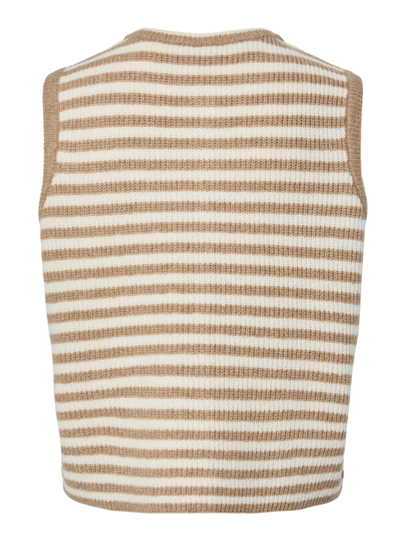 MALOU SL O-HALS SRIPE CARDIGAN - Greige Björk