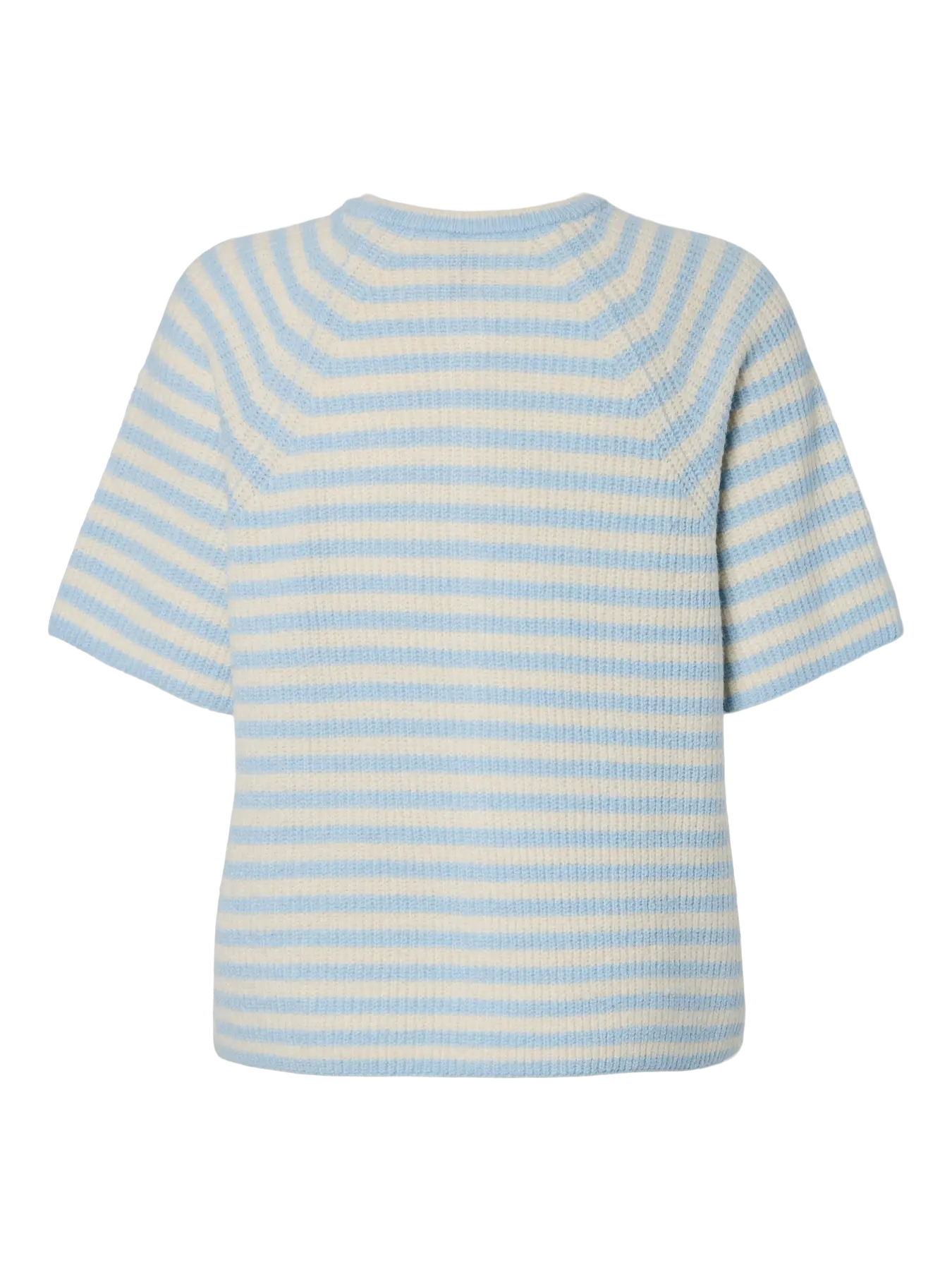 Malou SS O-Neck Stripe Cardigan - Cashmere Blue Birch