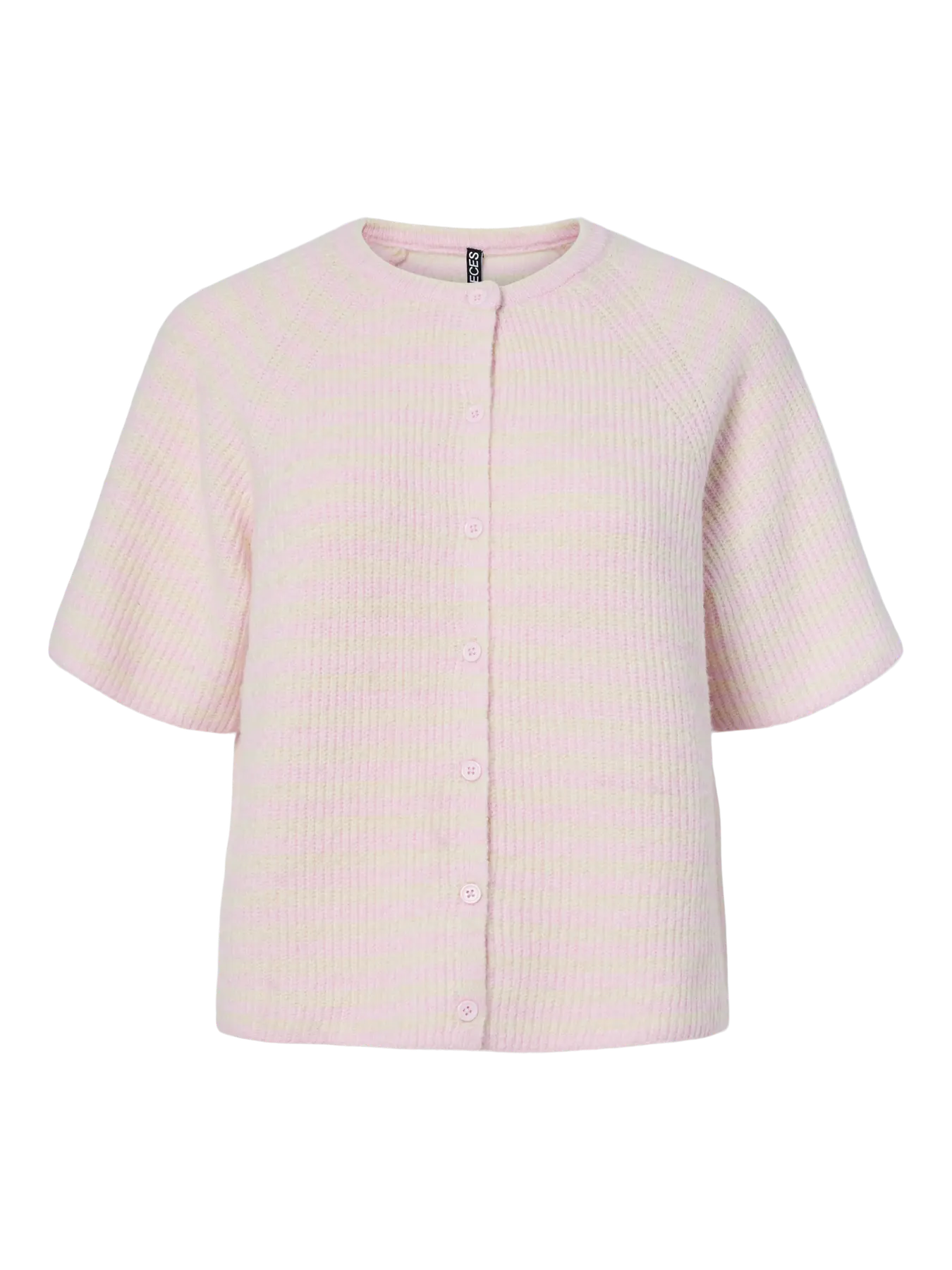 Malou SS O-Neck Stripe Cardigan - Roseate Spoonbill_Birch