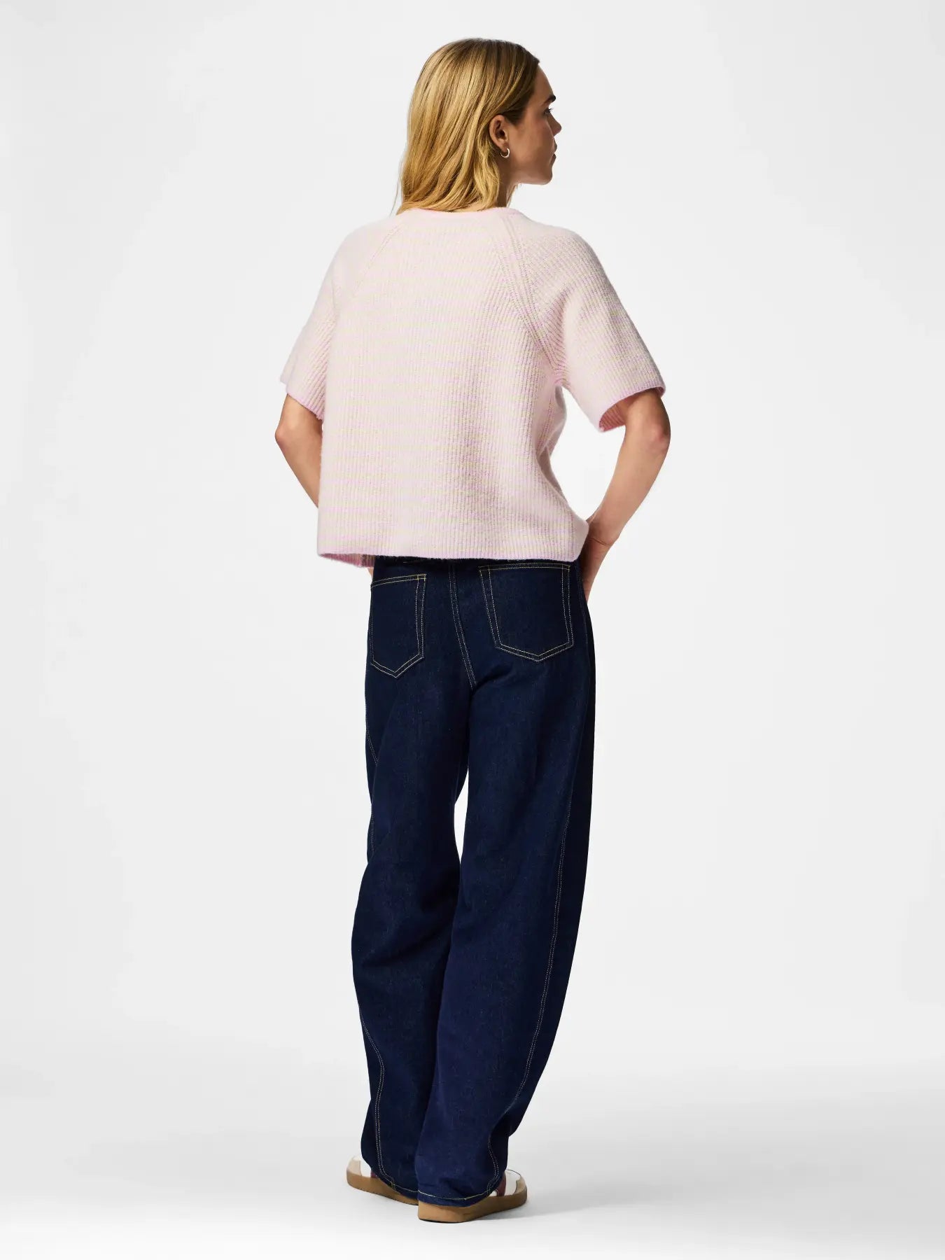 Malou SS O-Neck Stripe Cardigan - Roseate Spoonbill_Birch