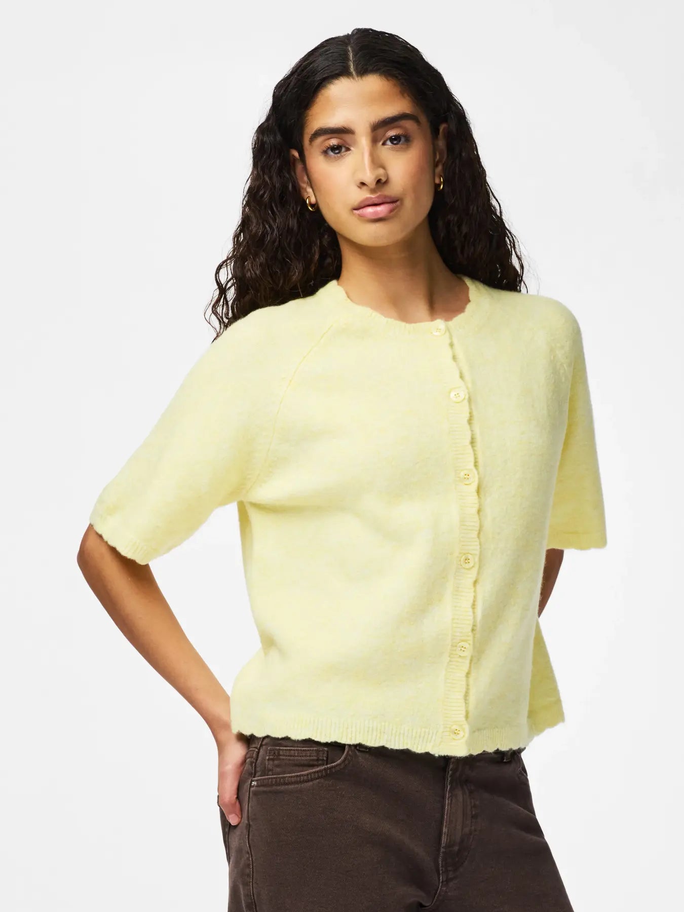 RATH SS O-HALS KNIT CARDIGAN - Fransk Vanilj