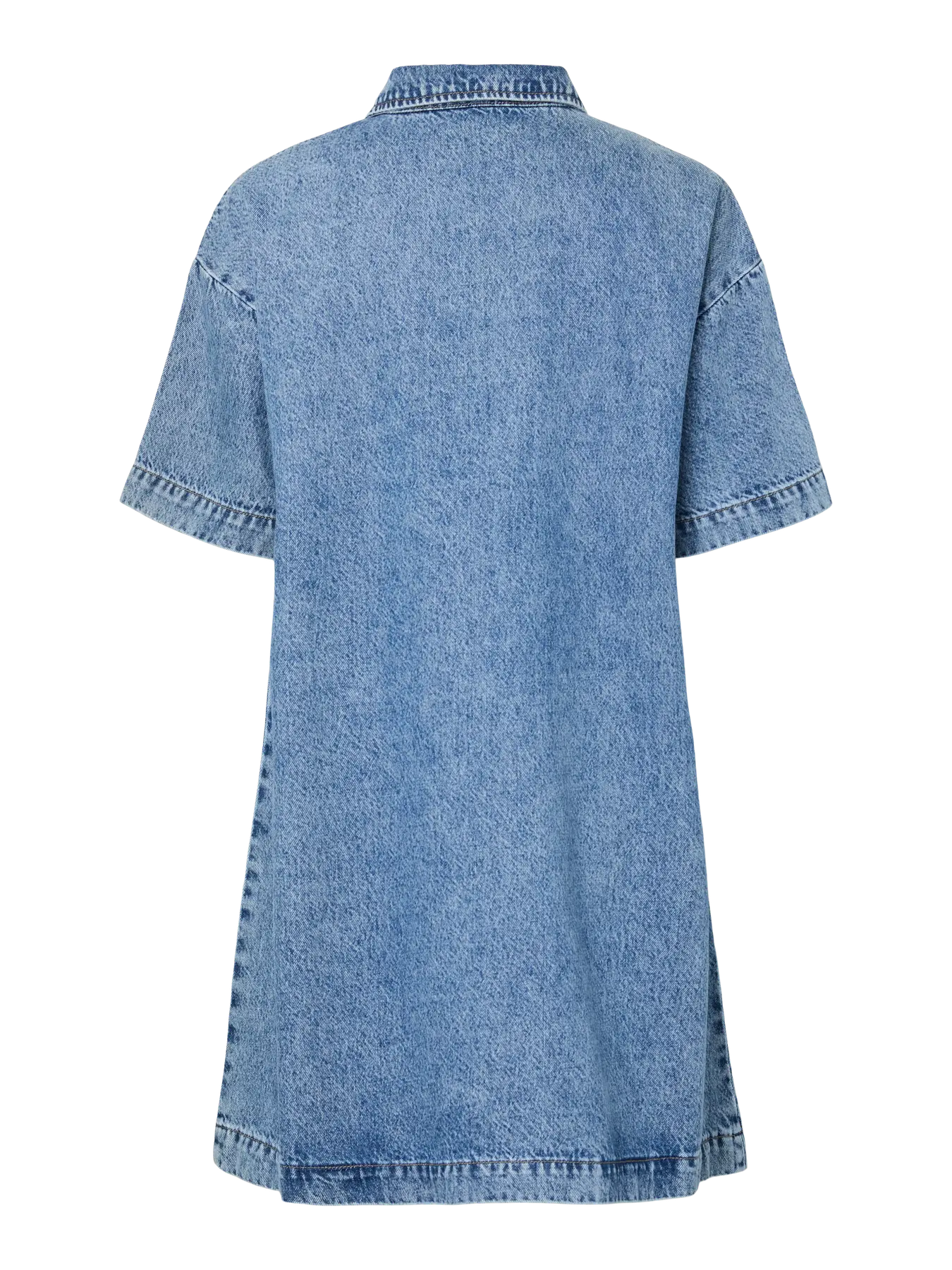 SKY SS A-SHAPE DENIM DRESS - Medium Blue Denim