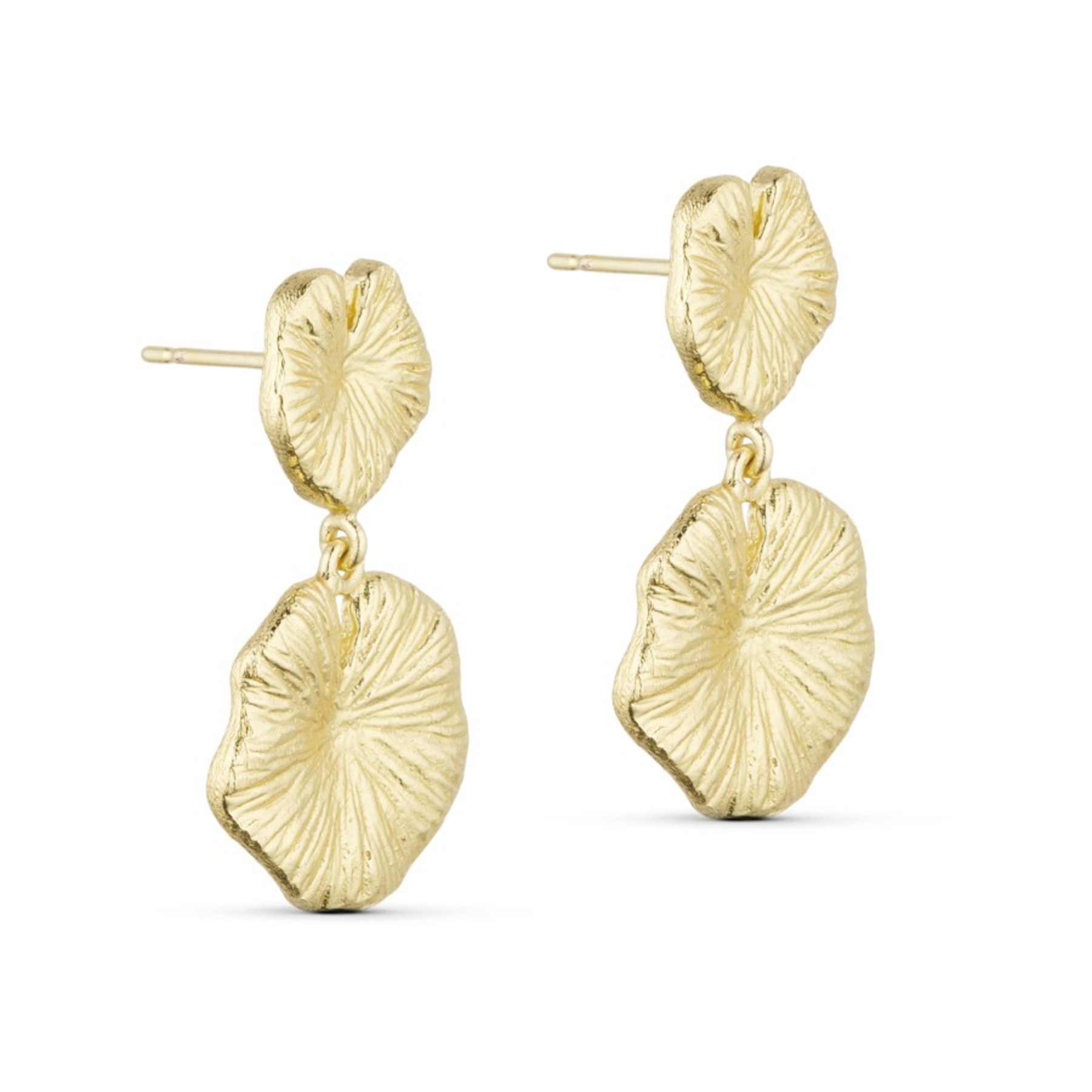 Hannah water lilly post earrings - 24K Guldbelagt