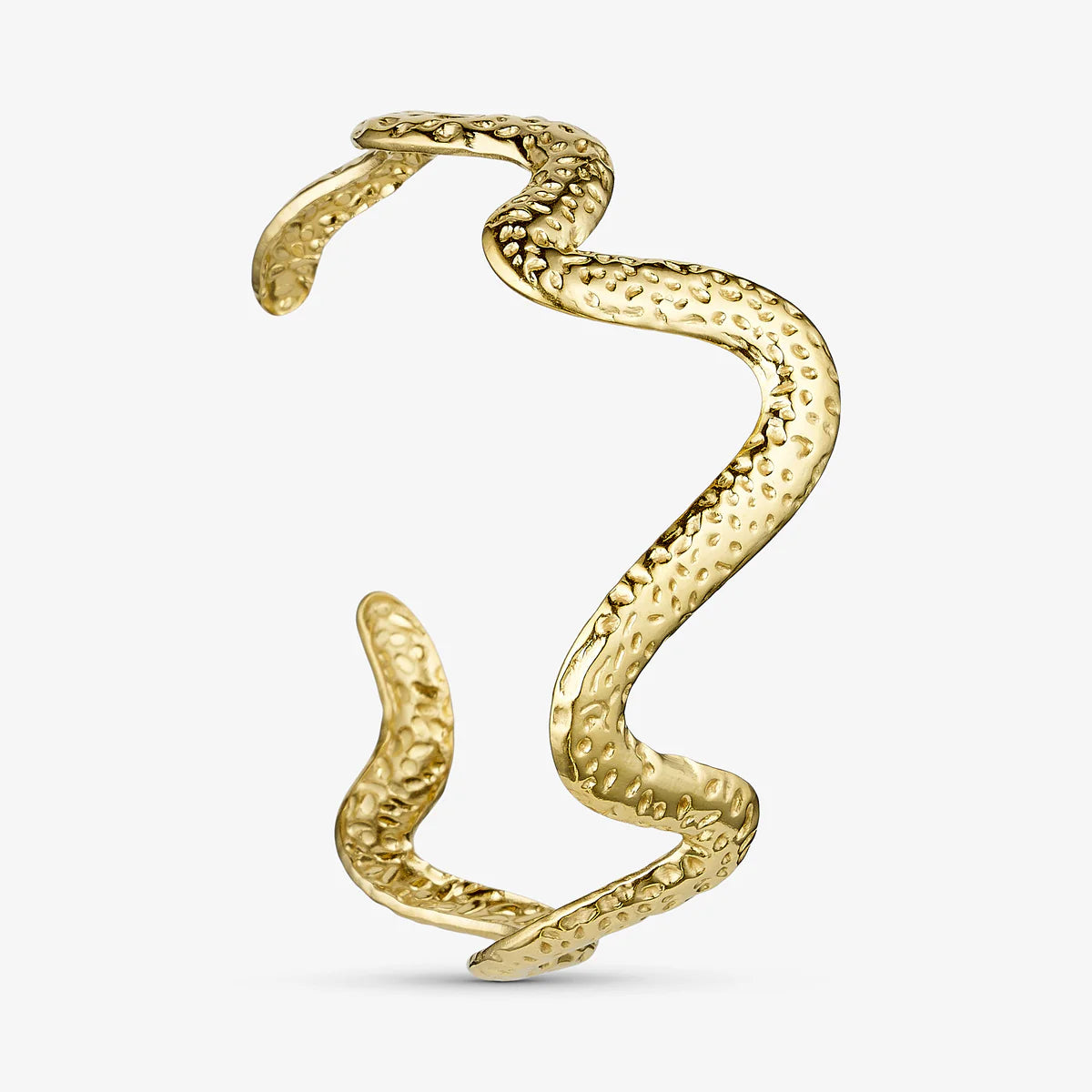 Rustic Wave Bangle - 18 karat guldbelagt