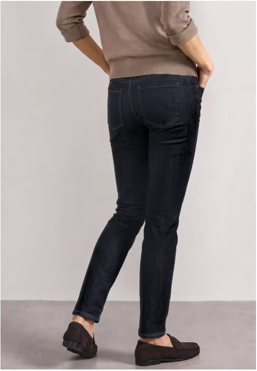 Jane Mid Waist Slim Jeans - Deep Rinse Washed