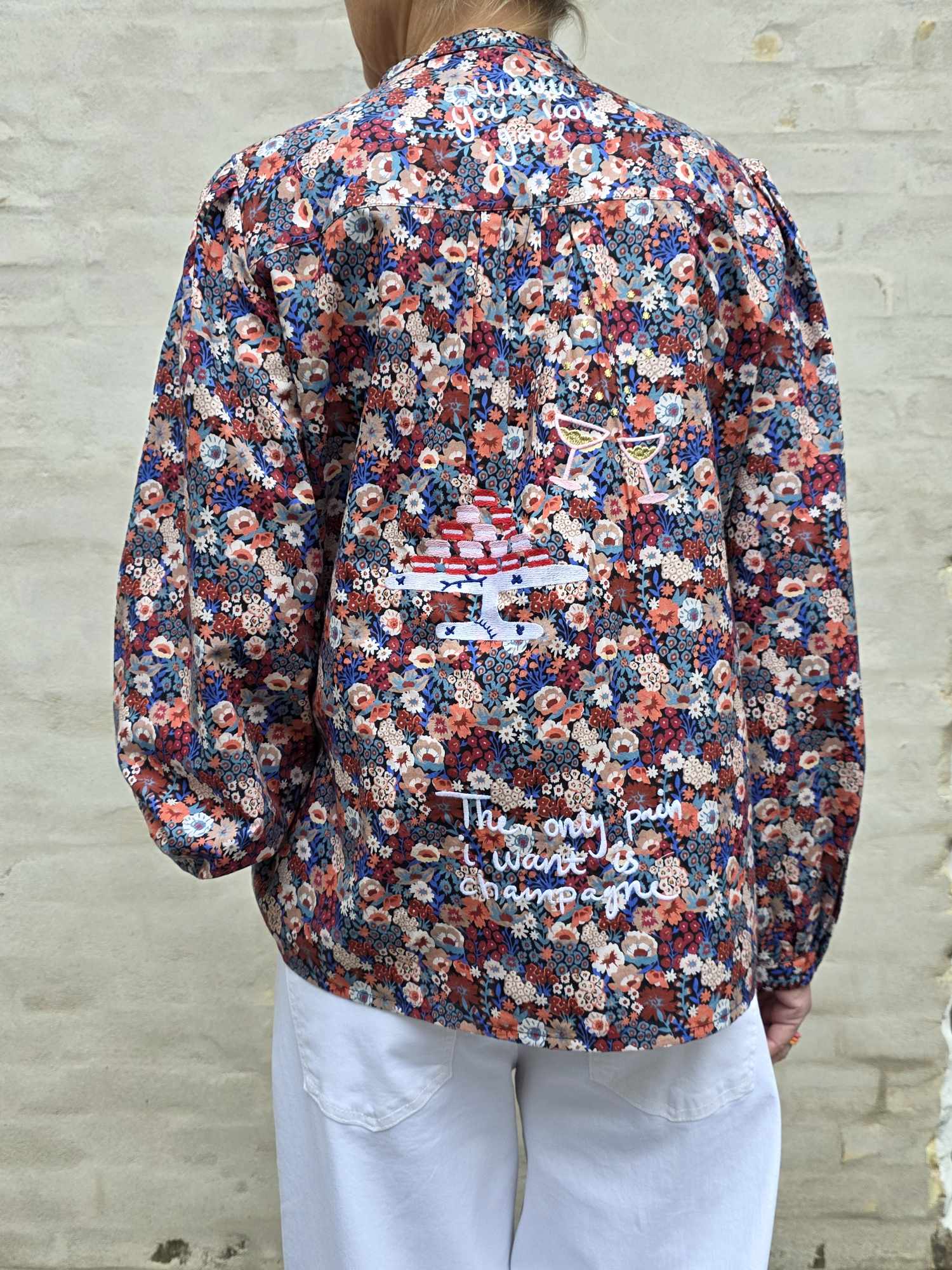 Champagne långklänning - marinblå