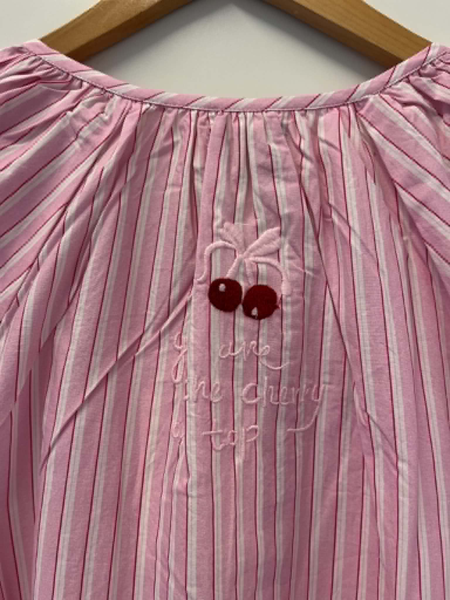 Cherry Dress - Light Pink Print