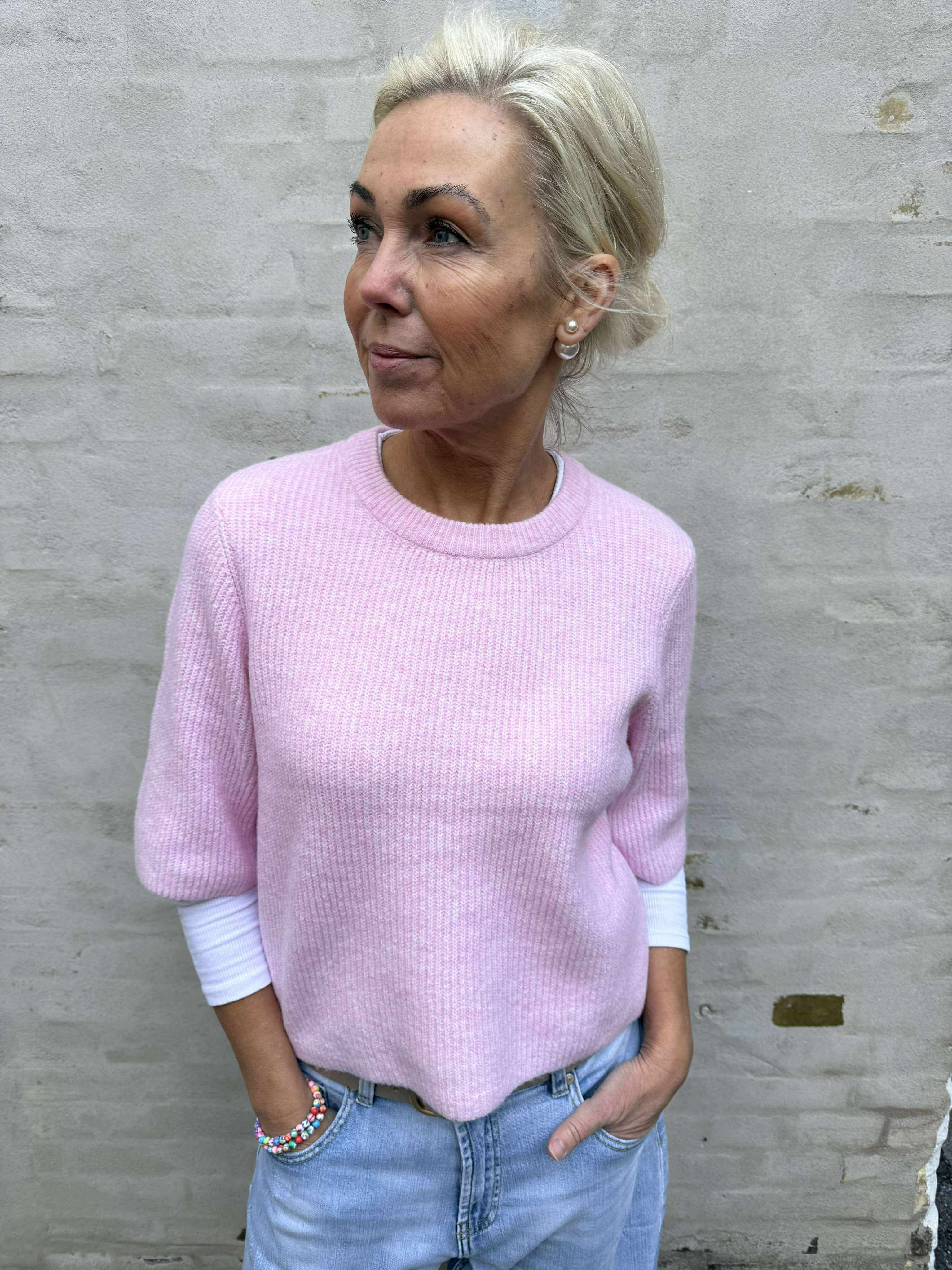 SILLY SS O-NECK KNIT - Roseate Spoonbill MELANGE