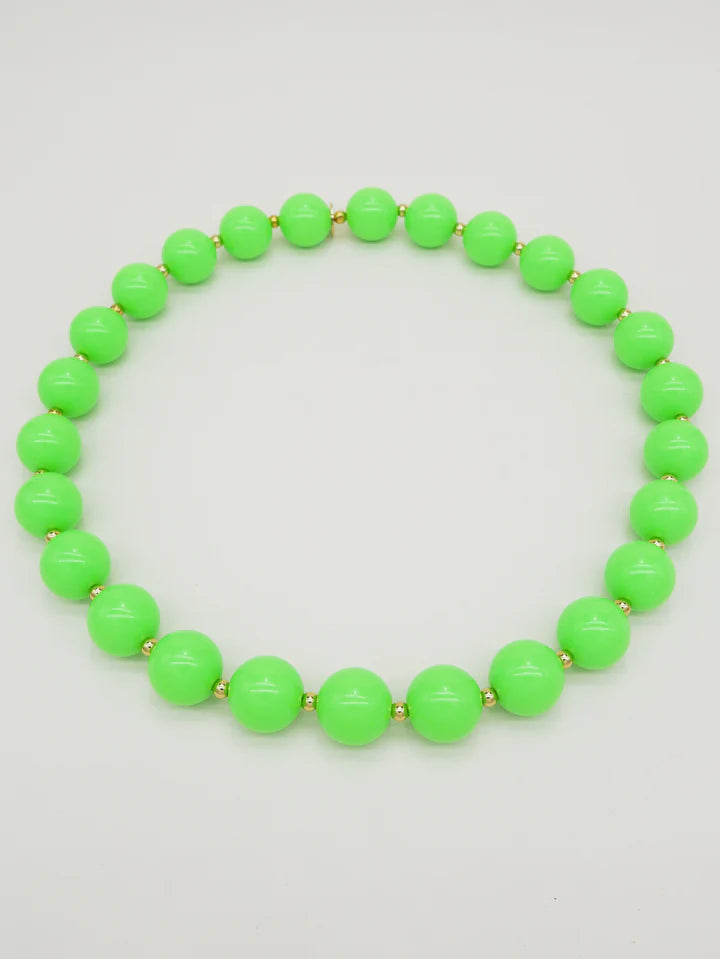 Färgat & Guld Runt Pärlhalsband - Grön