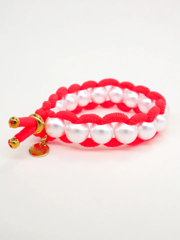 Färgad Elastic & Shell Pearls SMALL - Coral
