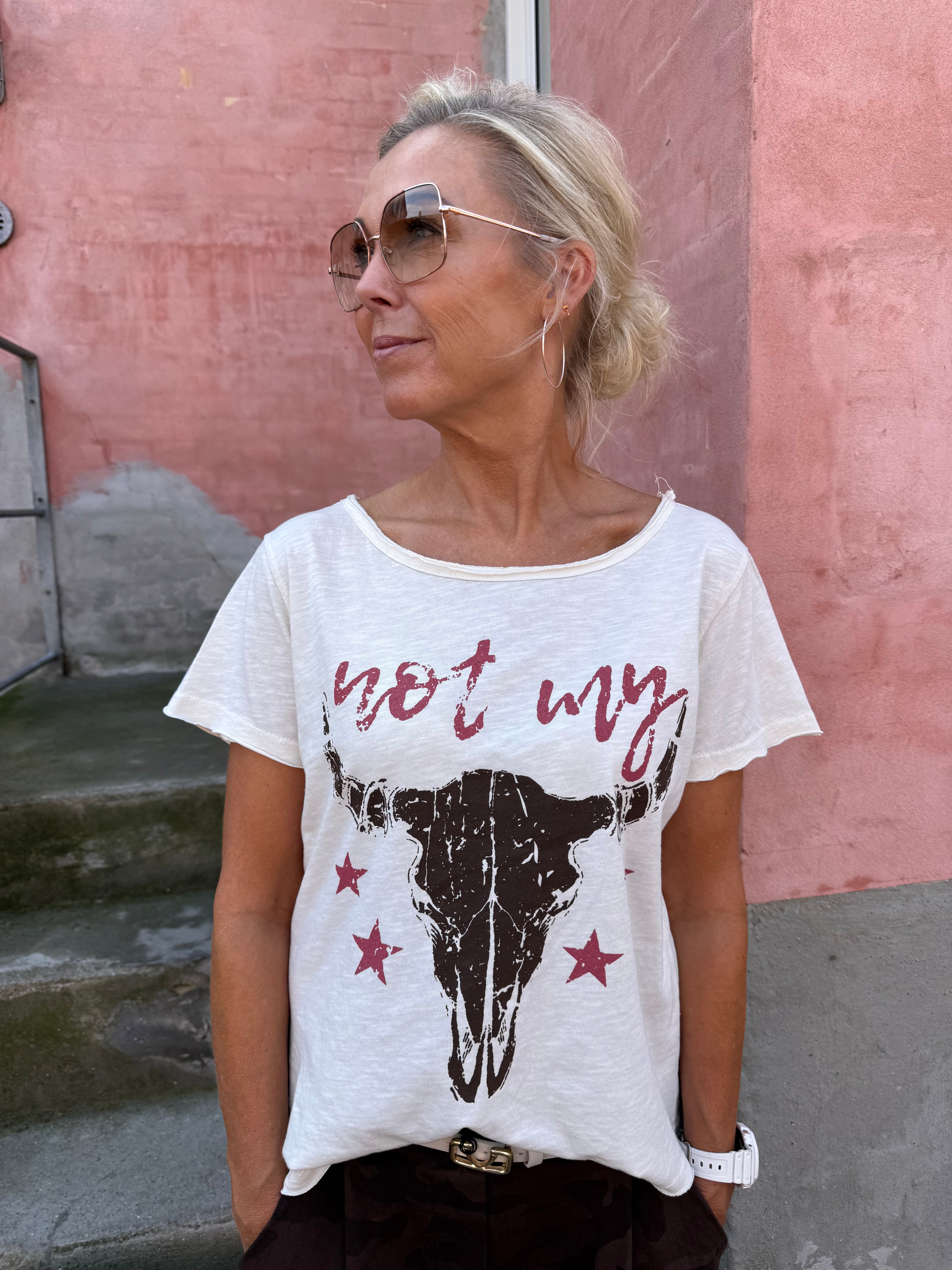 Car Tee - Vit/Brun
