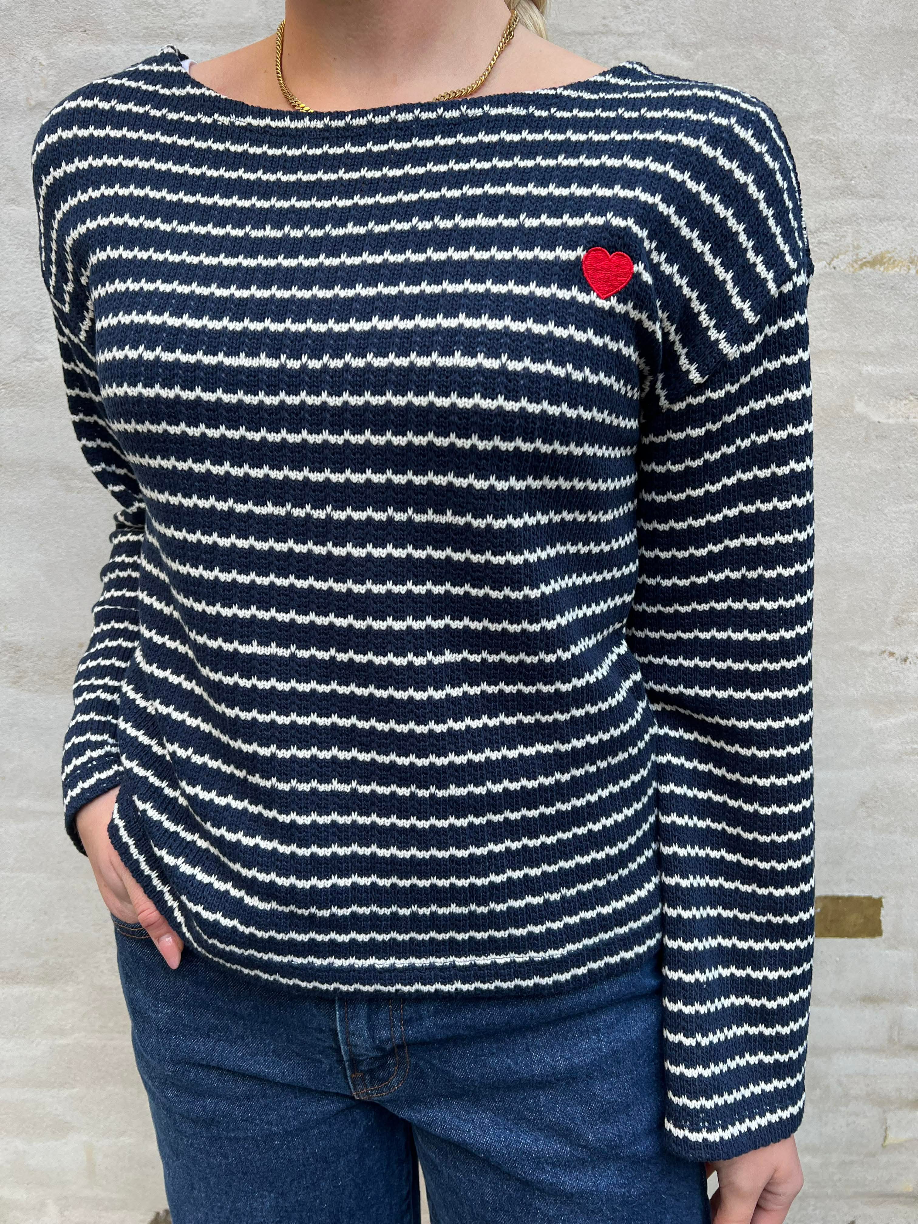 THEA LS BOATNECK TOPP - Svart Iris BJÖRK + BS HJÄRTA