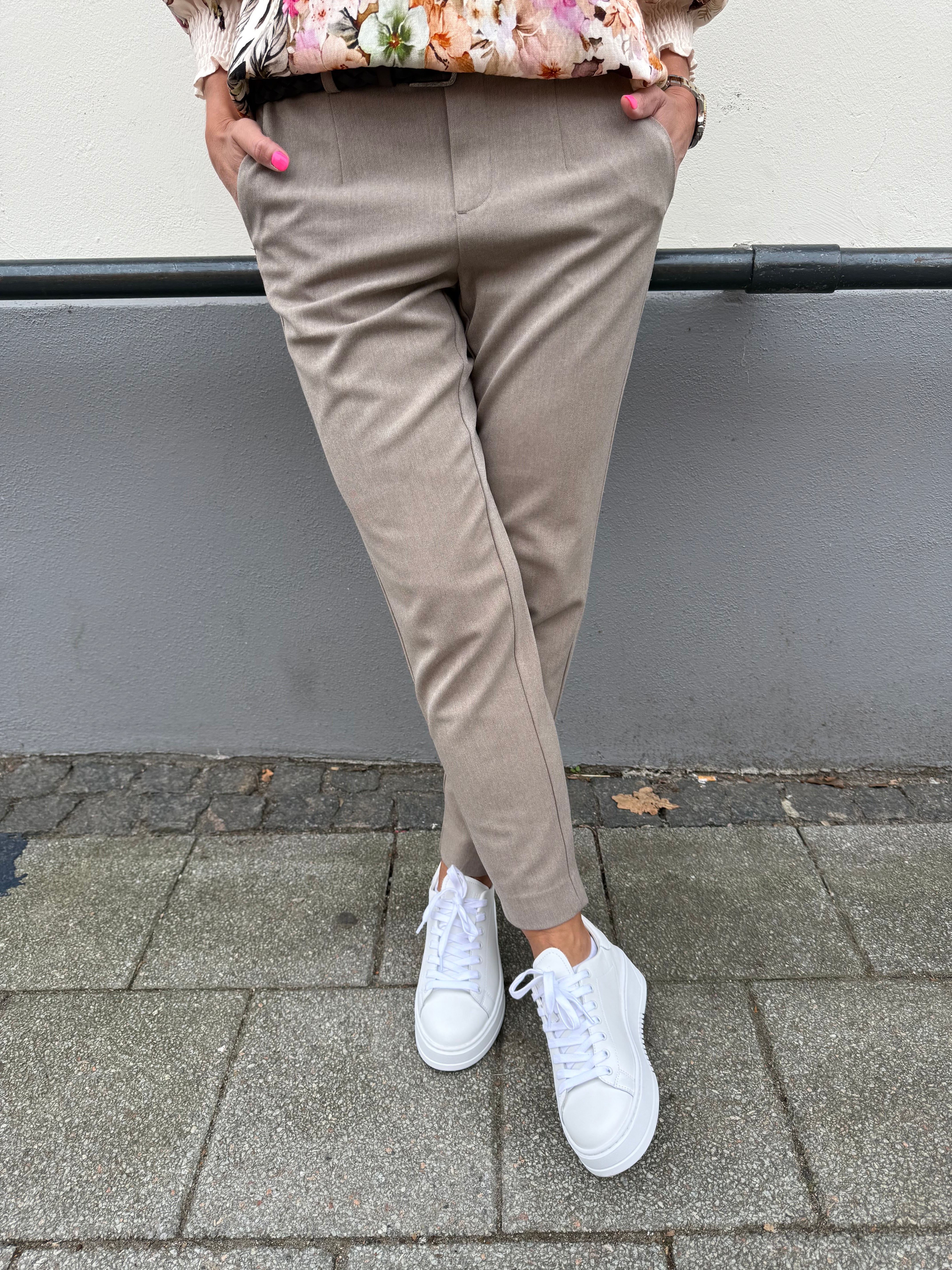 LISA SLIM Pant - Fossil/Melange