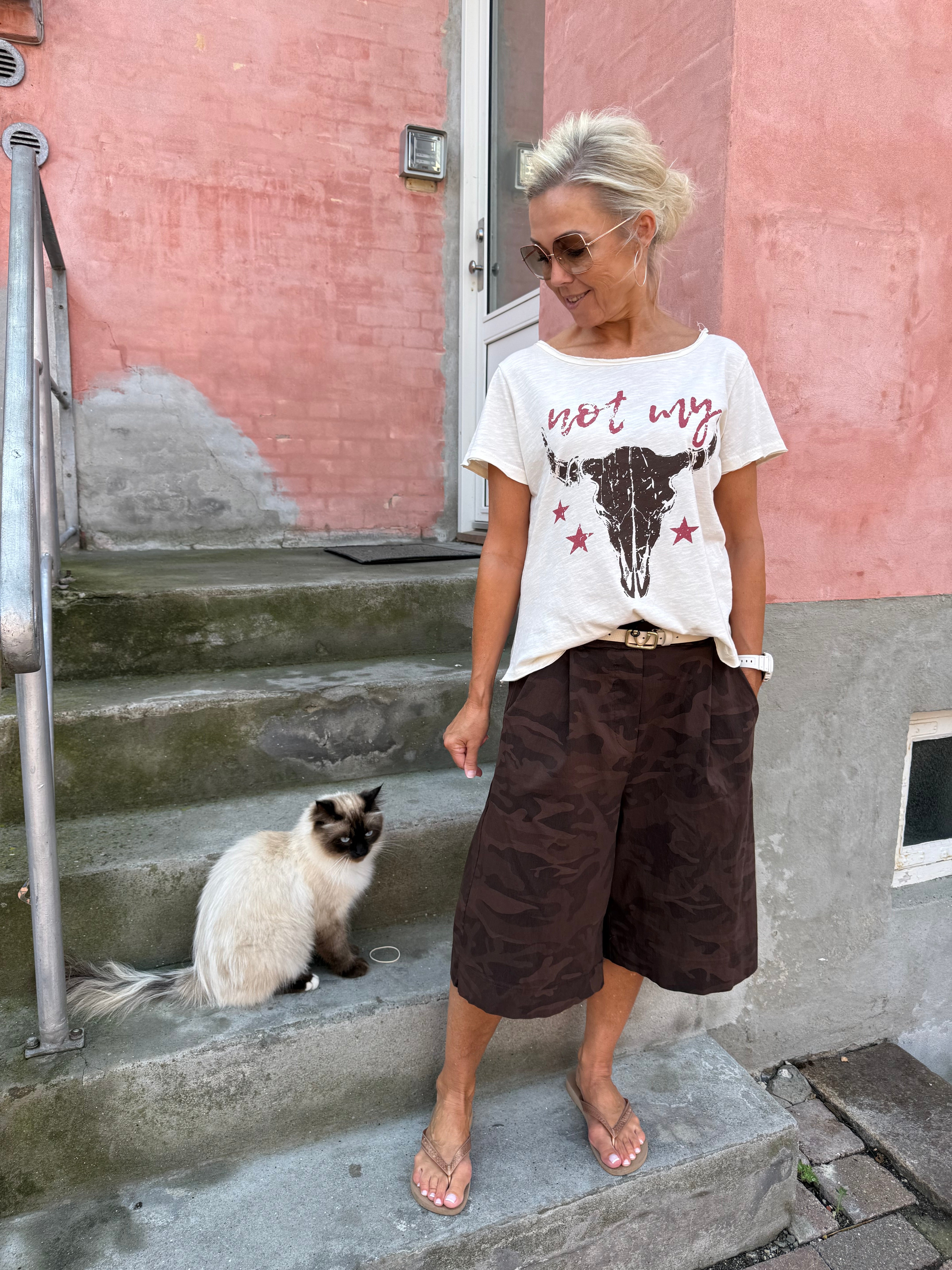 Car Tee - Vit/Brun