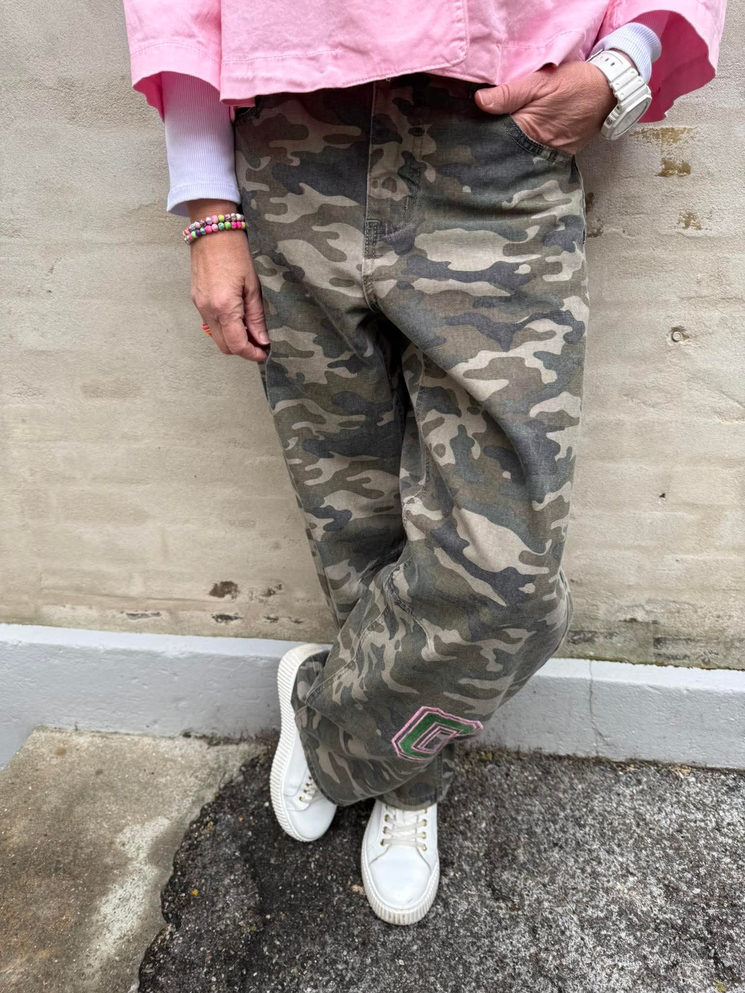 Camilja Barrel Pants - Kamouflage