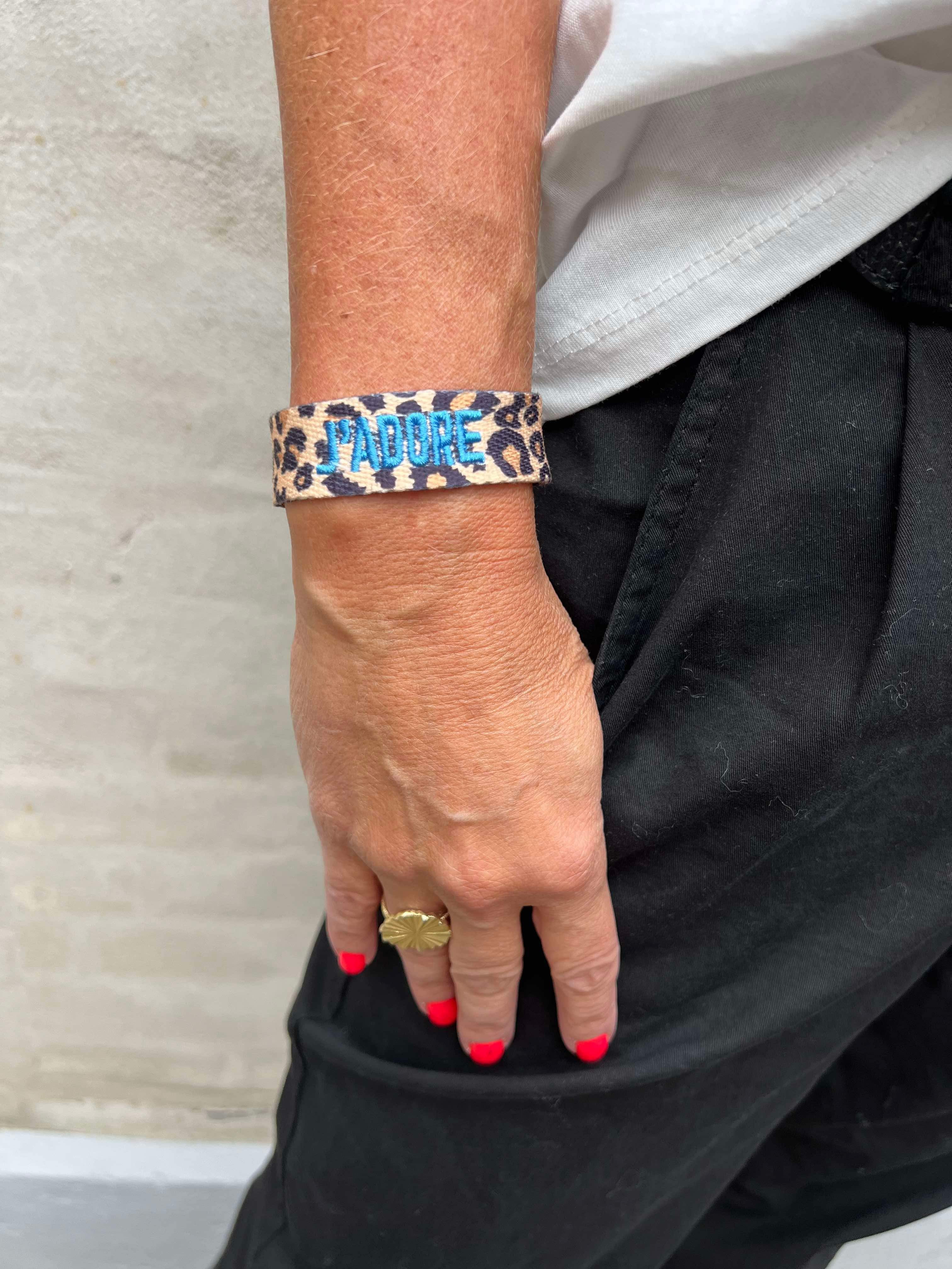 Leopardarmband blå