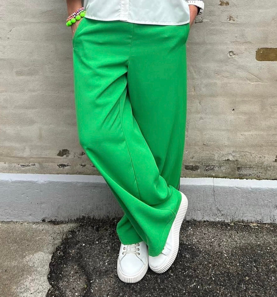 AminaCC zip Panel Pant - Grön