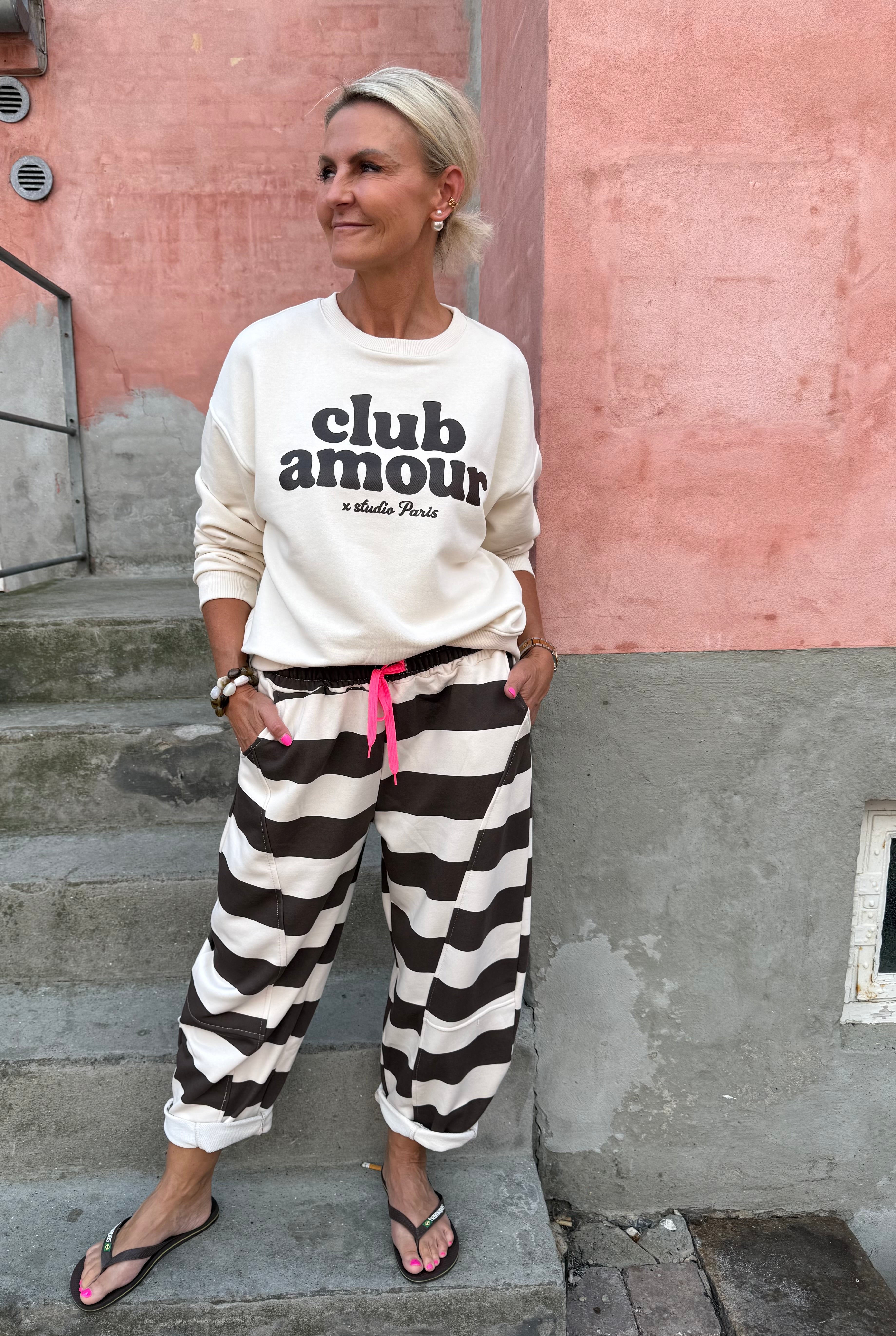 FÖRBESTÄLLNING-Very Striped Sweatpants - Off White/Brown