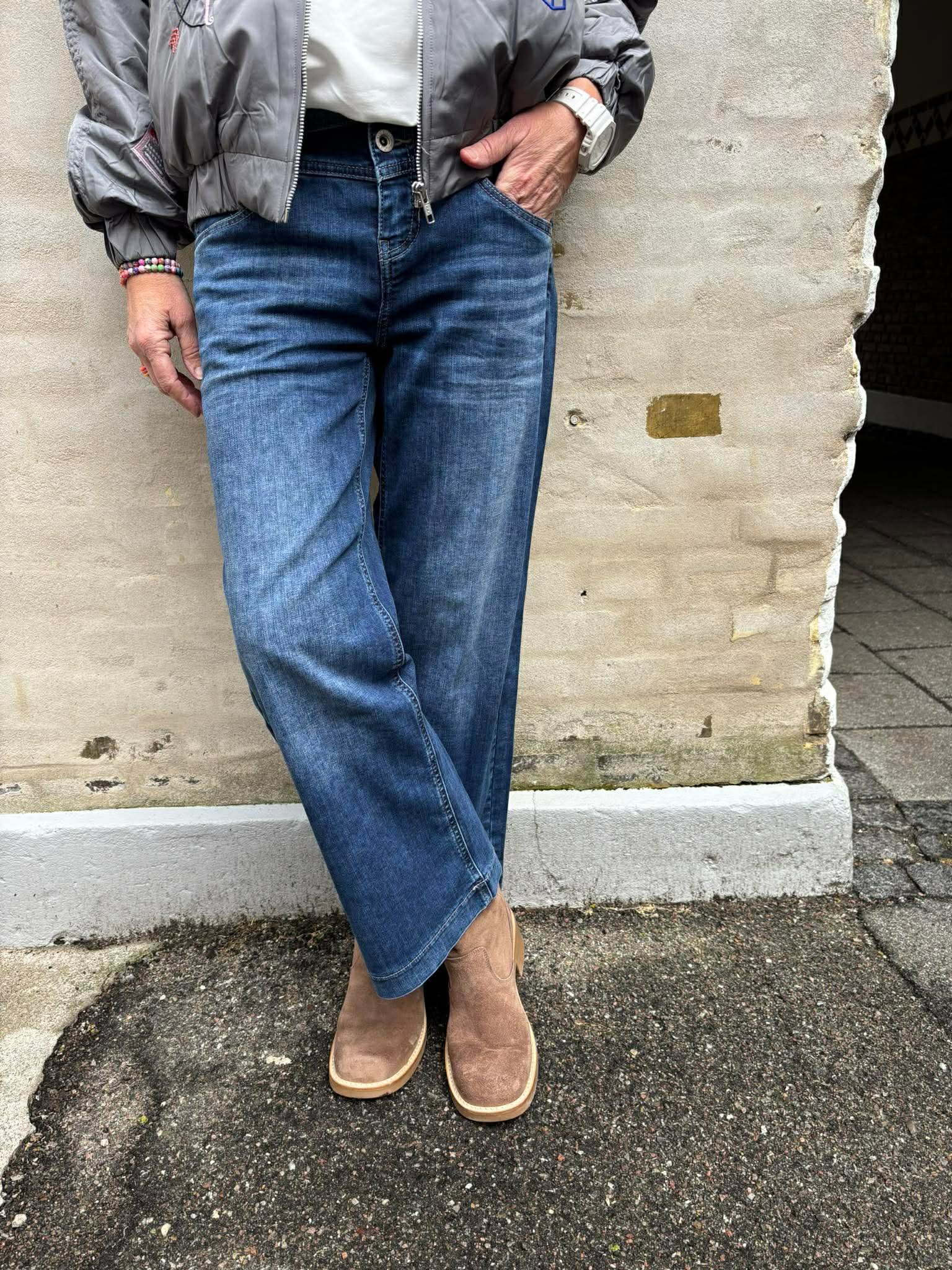 Emee Wide Leg - Mörkblå tvätt