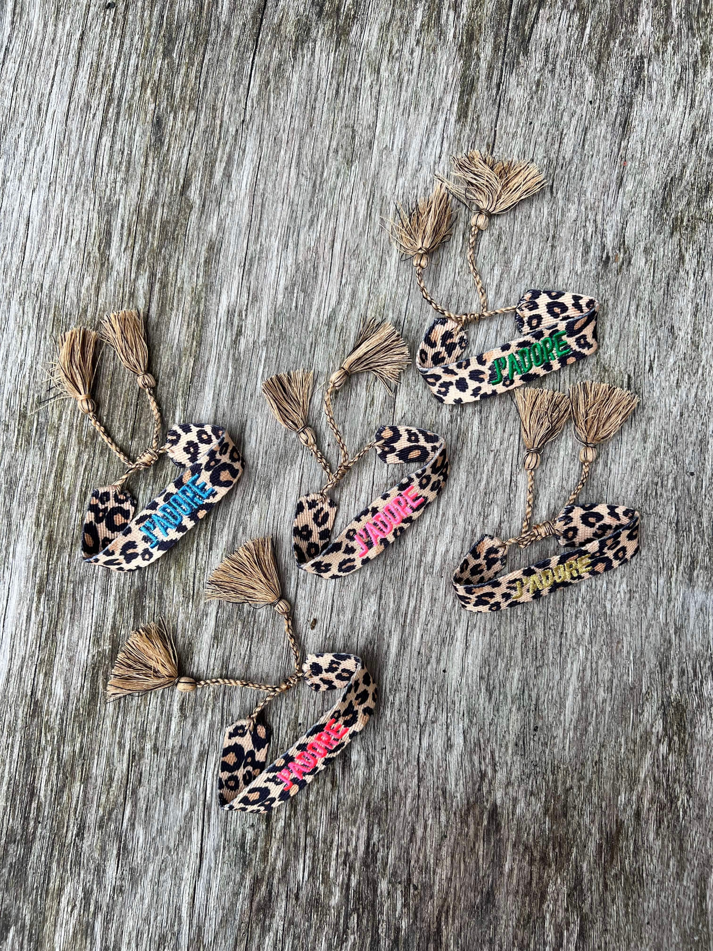 Leopardarmband grönt