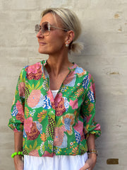 Capri Blouse - Green Print