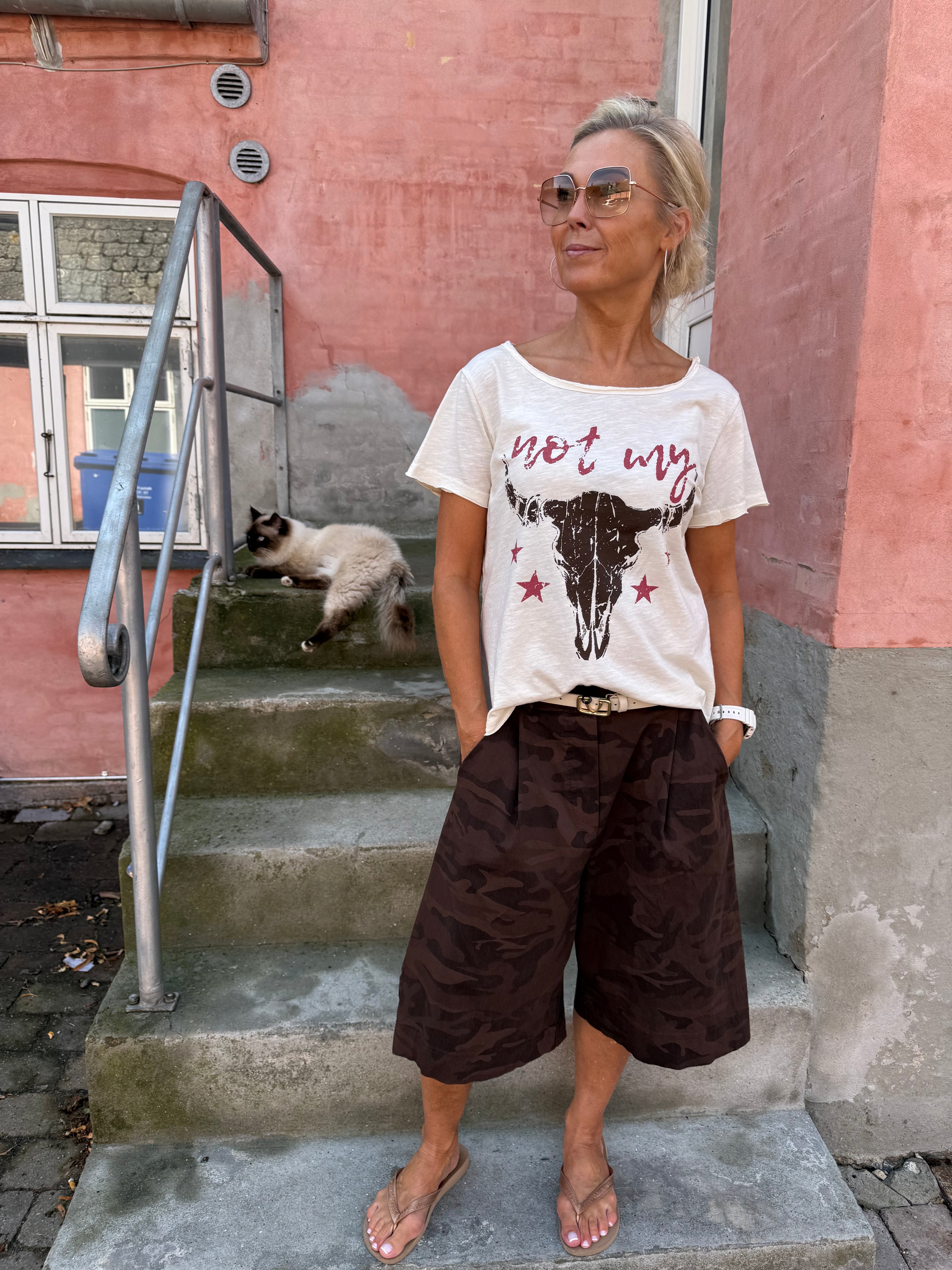 Car Tee - Vit/Brun