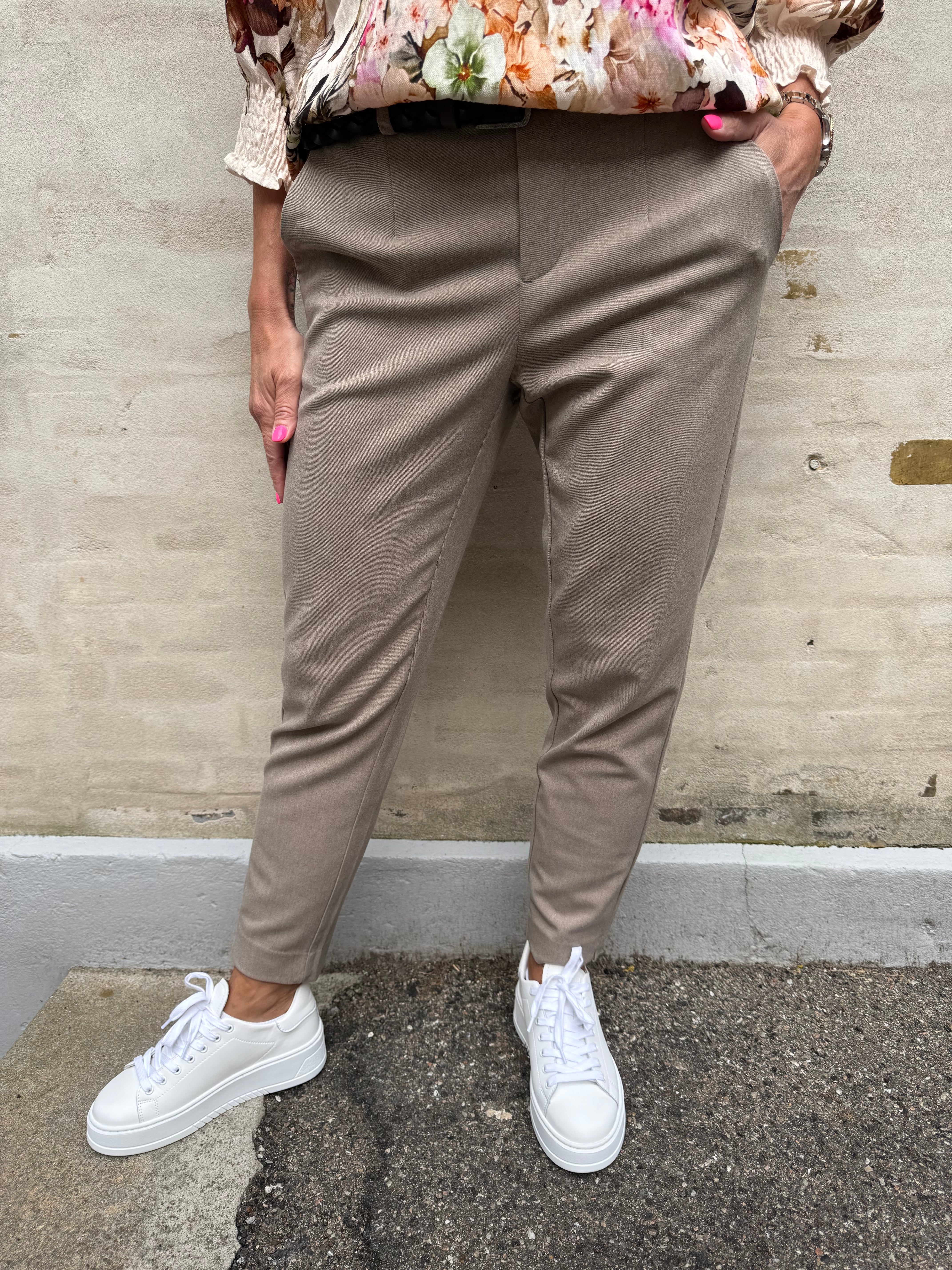 LISA SLIM Pant - Fossil/Melange