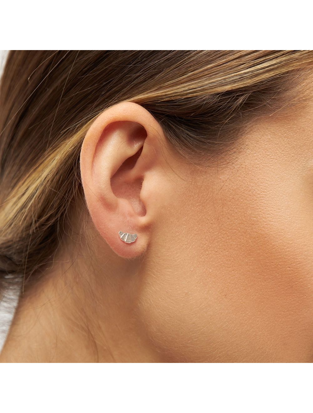 croissant örhänge silver