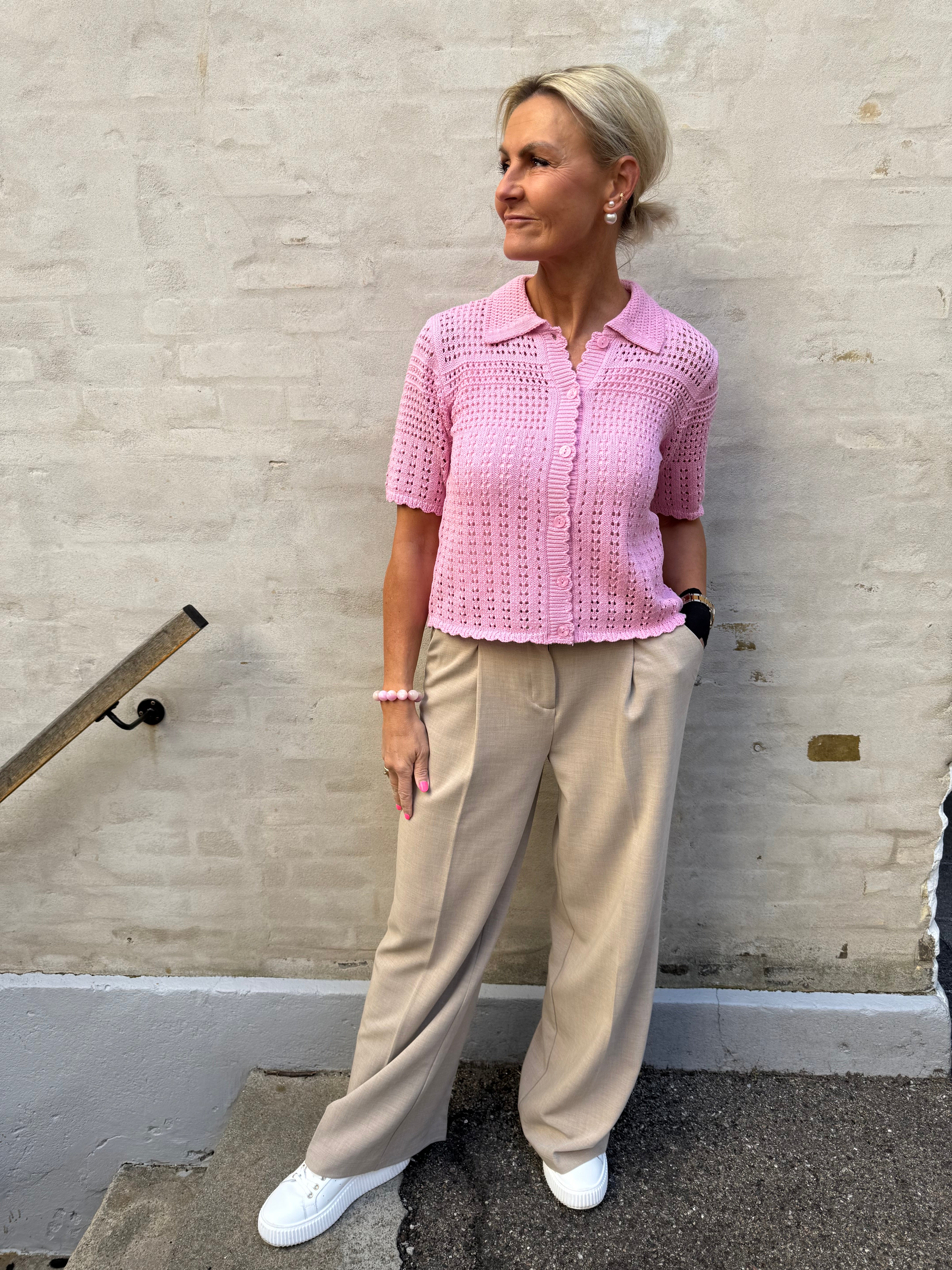 ROBIN 2/4 COLLAR CARDIGAN -  Bonbon