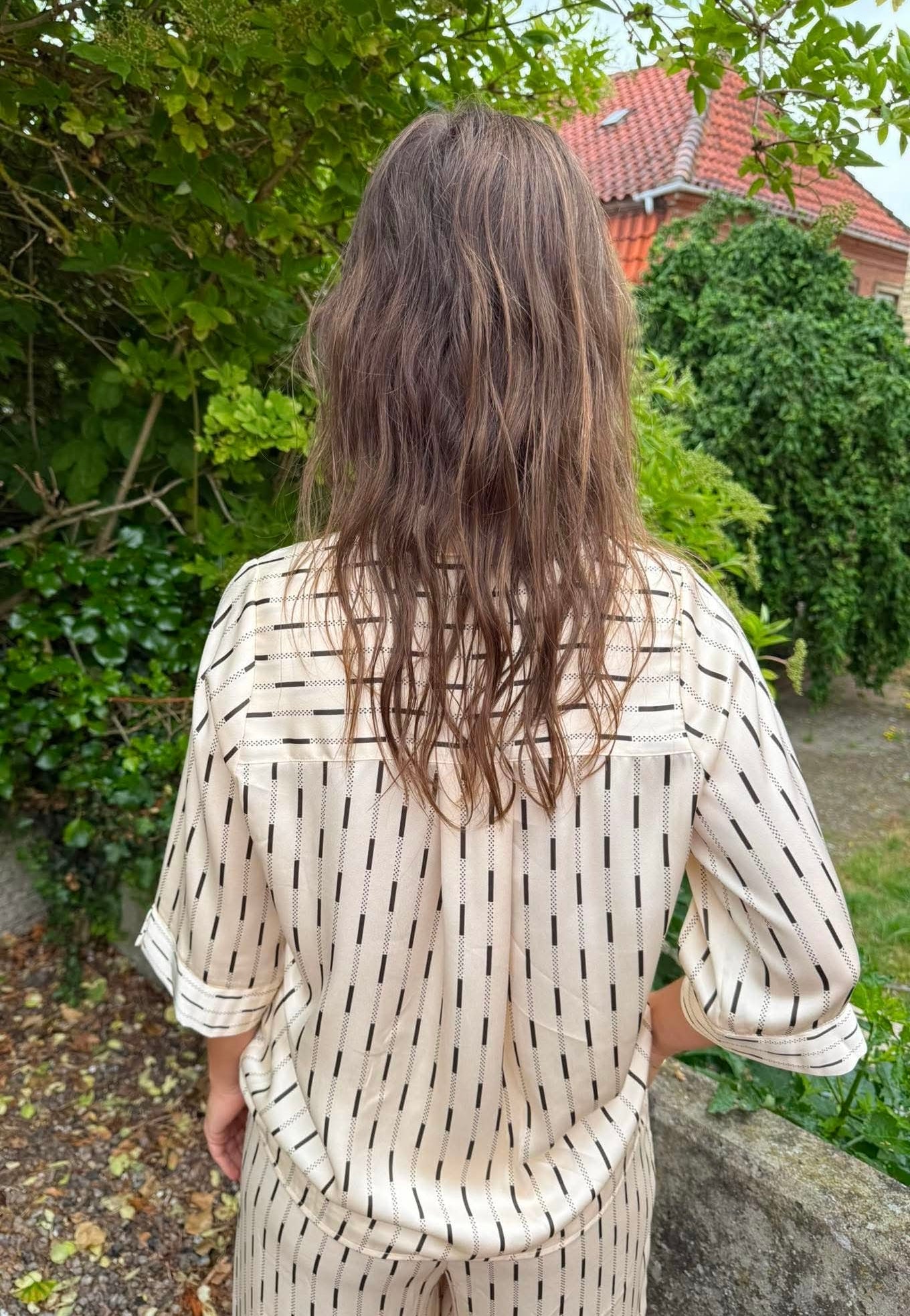 Camile Print Blus - Cream