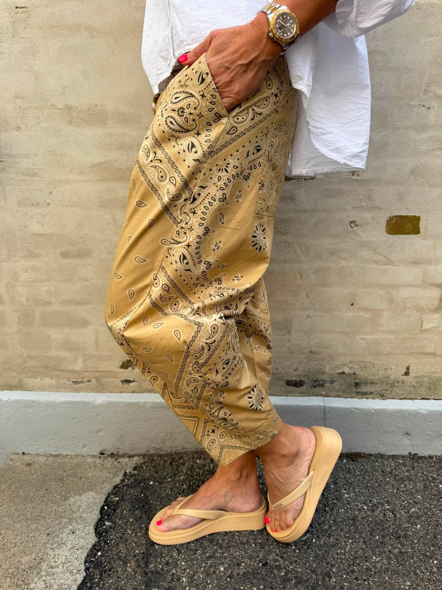 Bandana Pants - Beige