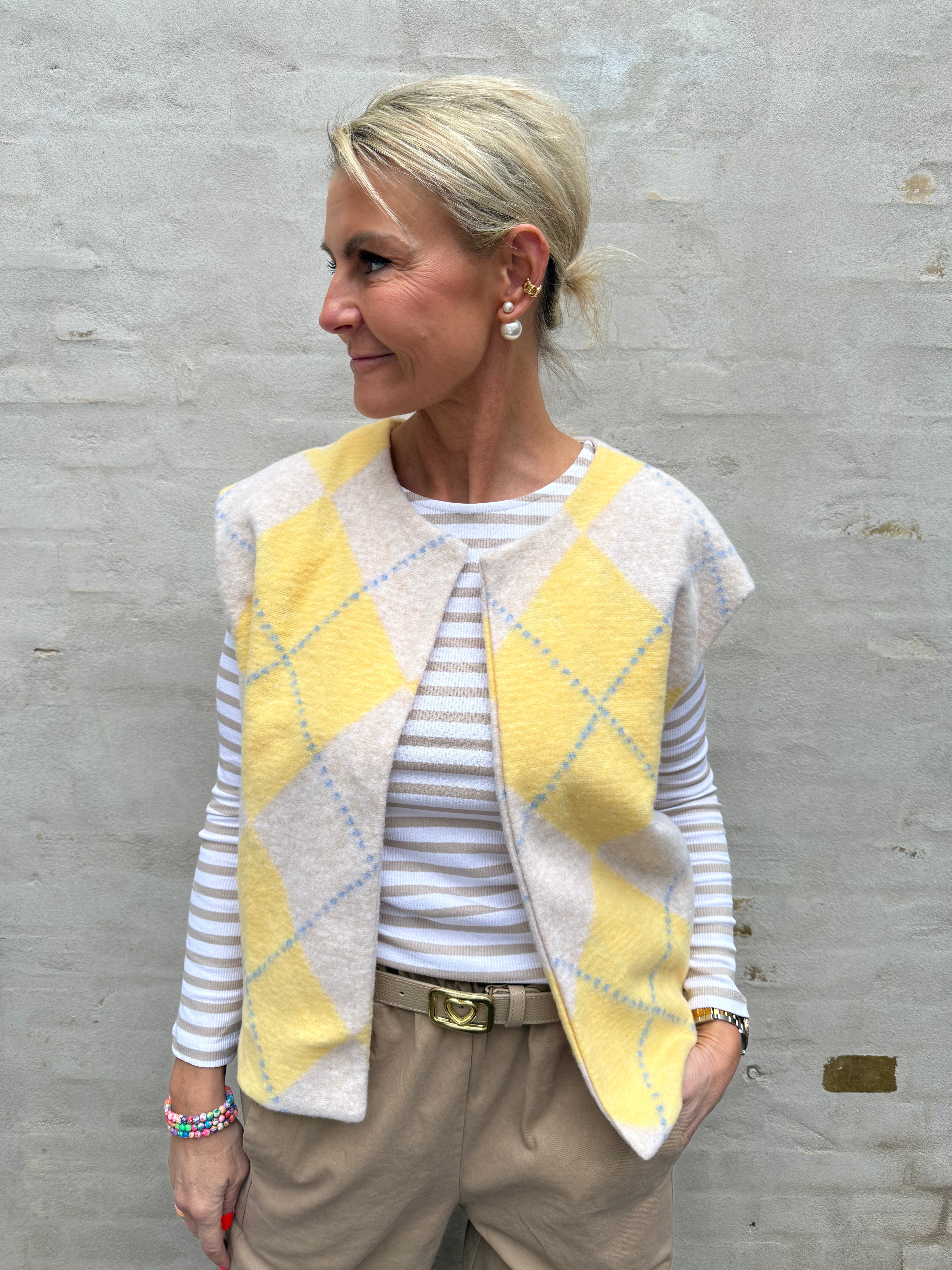 Everyday Stripes Blus - Beige