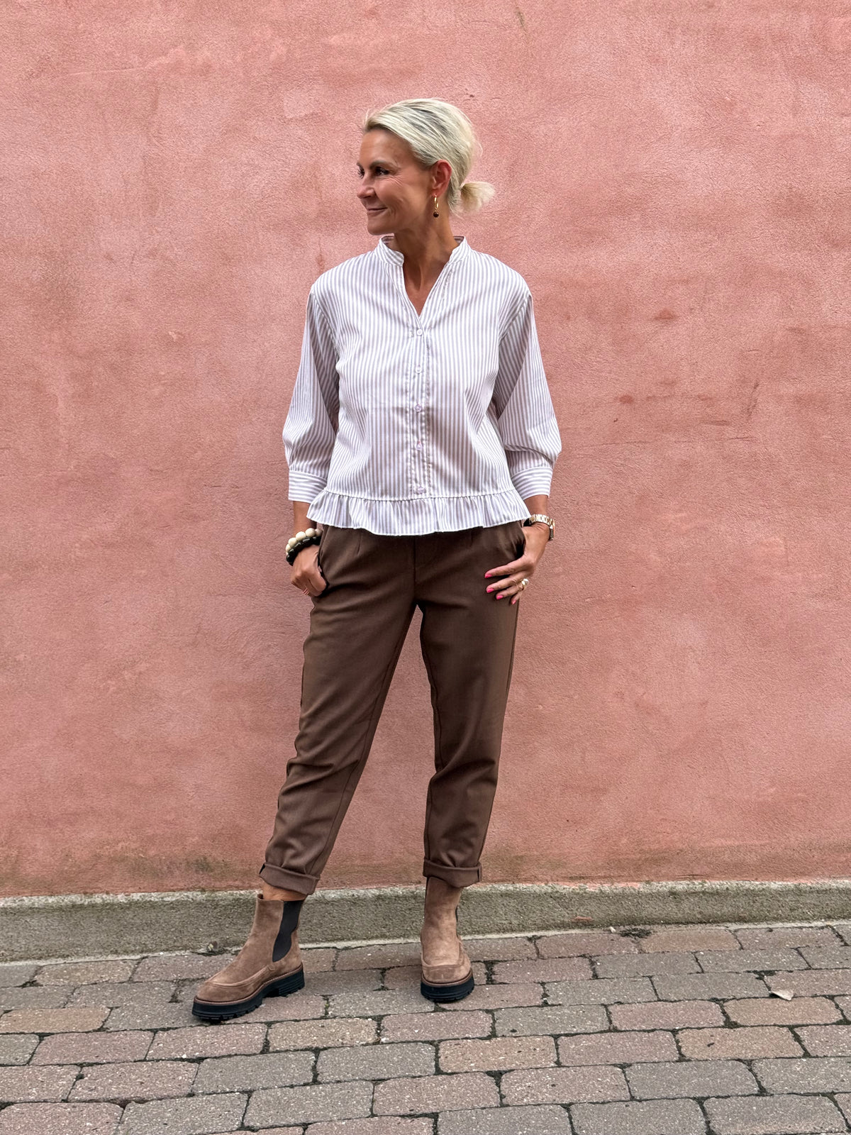 Lisa Slim Pant - Carafe Melange