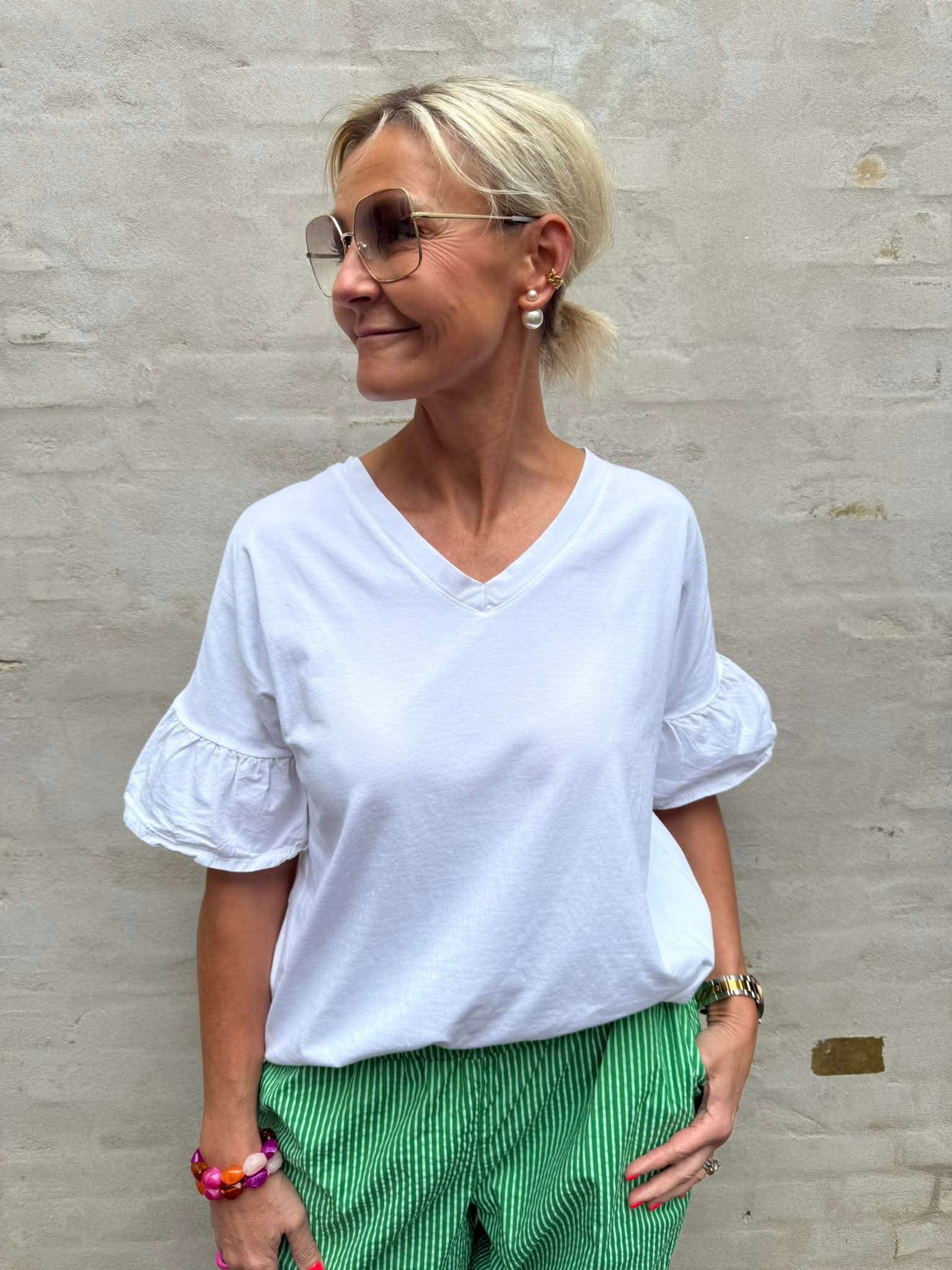 Herdis T-shirt - Svart/Beige