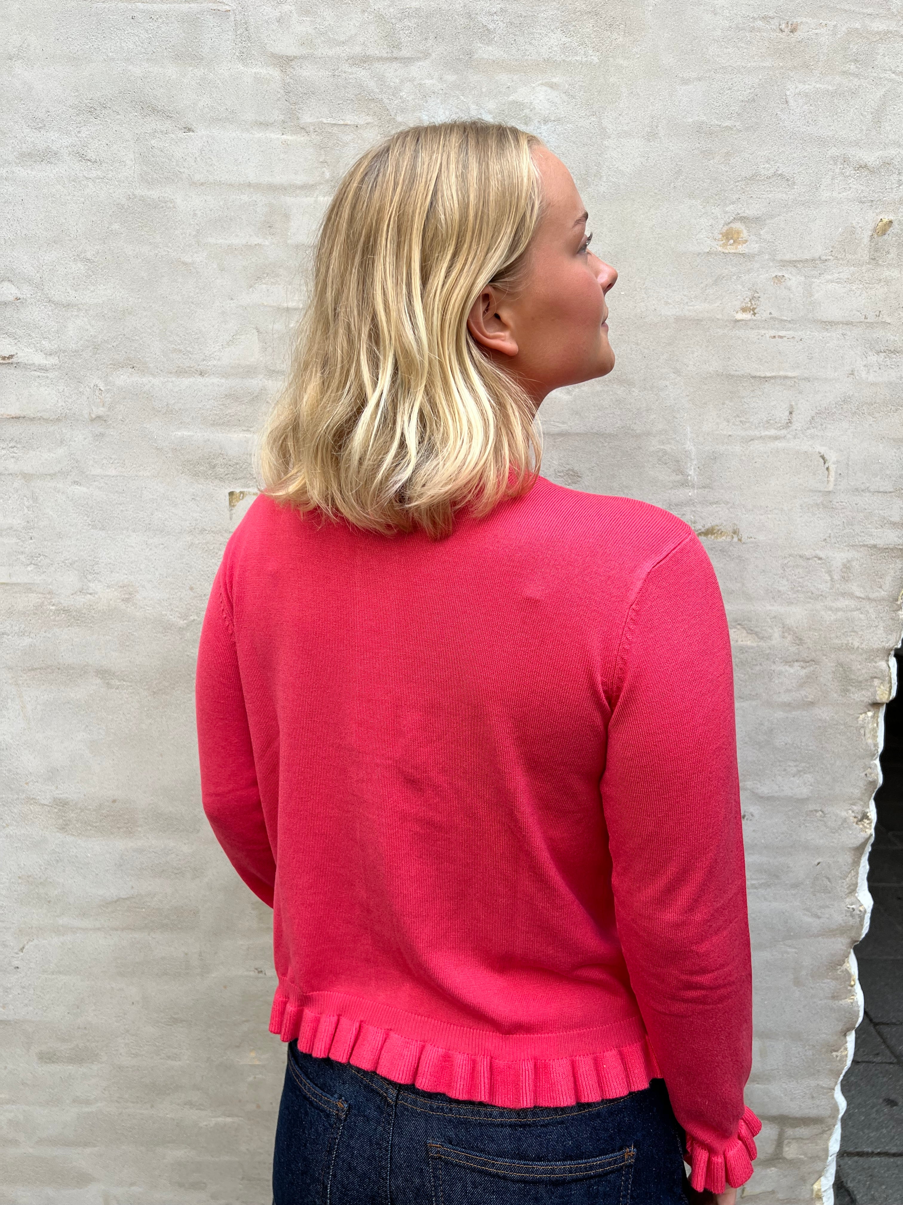 Sisse Solid Cardigan - Berry